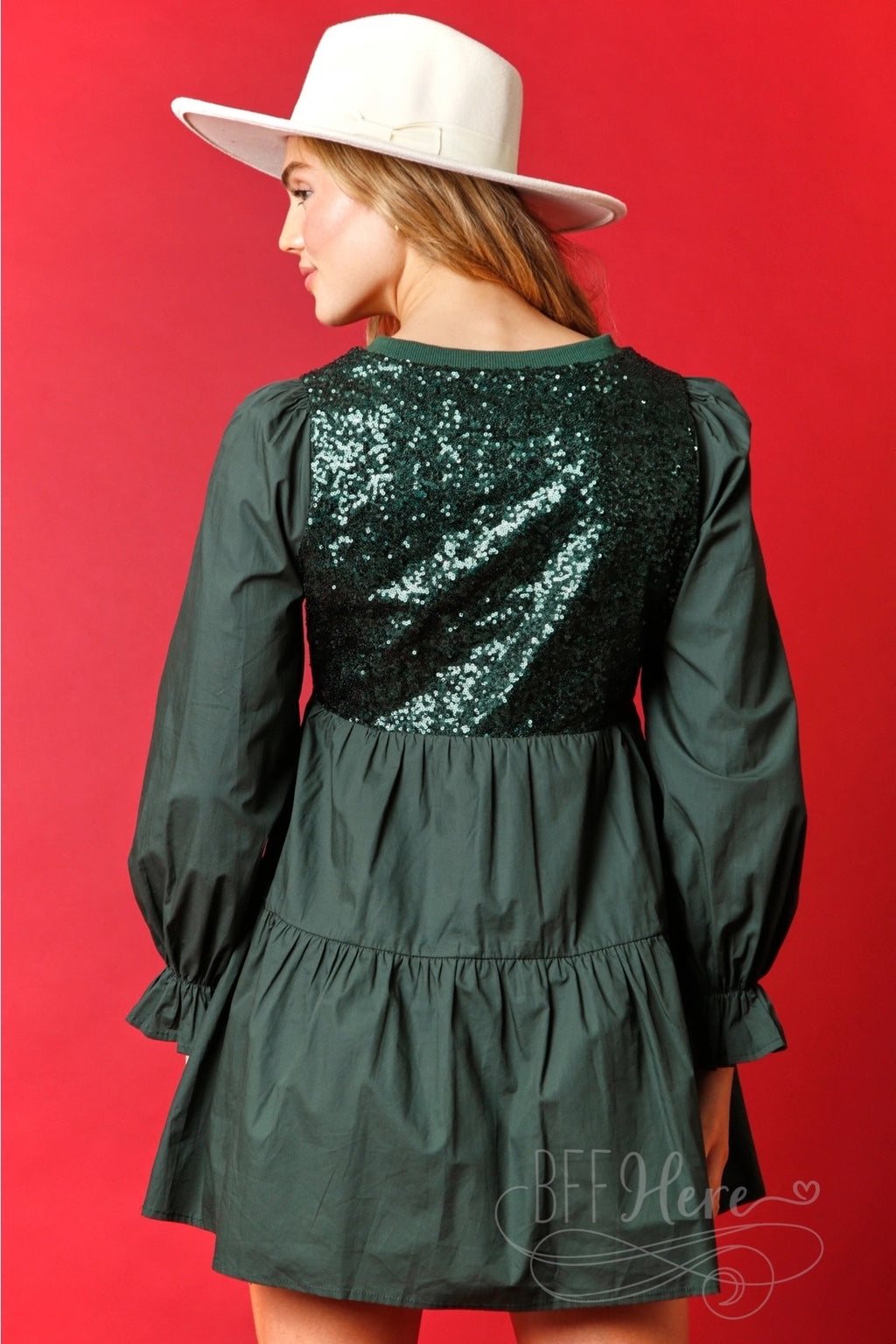 Festive Cheers: Holiday Drinks Mini Dress for Seasonal Glam - BFF Here