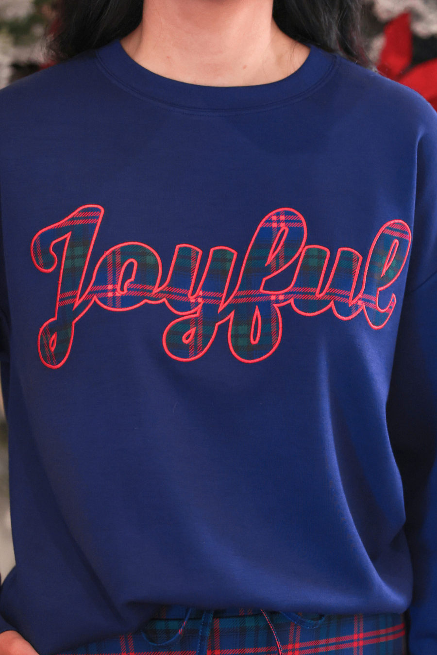 PREORDER: Joyful Plaid Patch Luxe Pullover by Jess Lea (ETA: September)