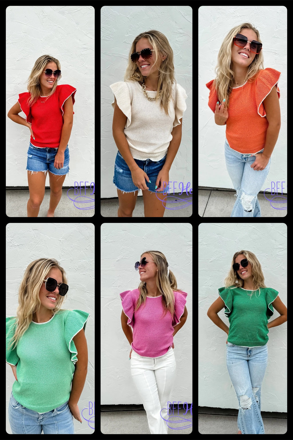 PREORDER: Chic Frills: Ruffle Sleeve Knit Top / Choice of Color by Jodifl (Ships Beginning of April) - BFF Here