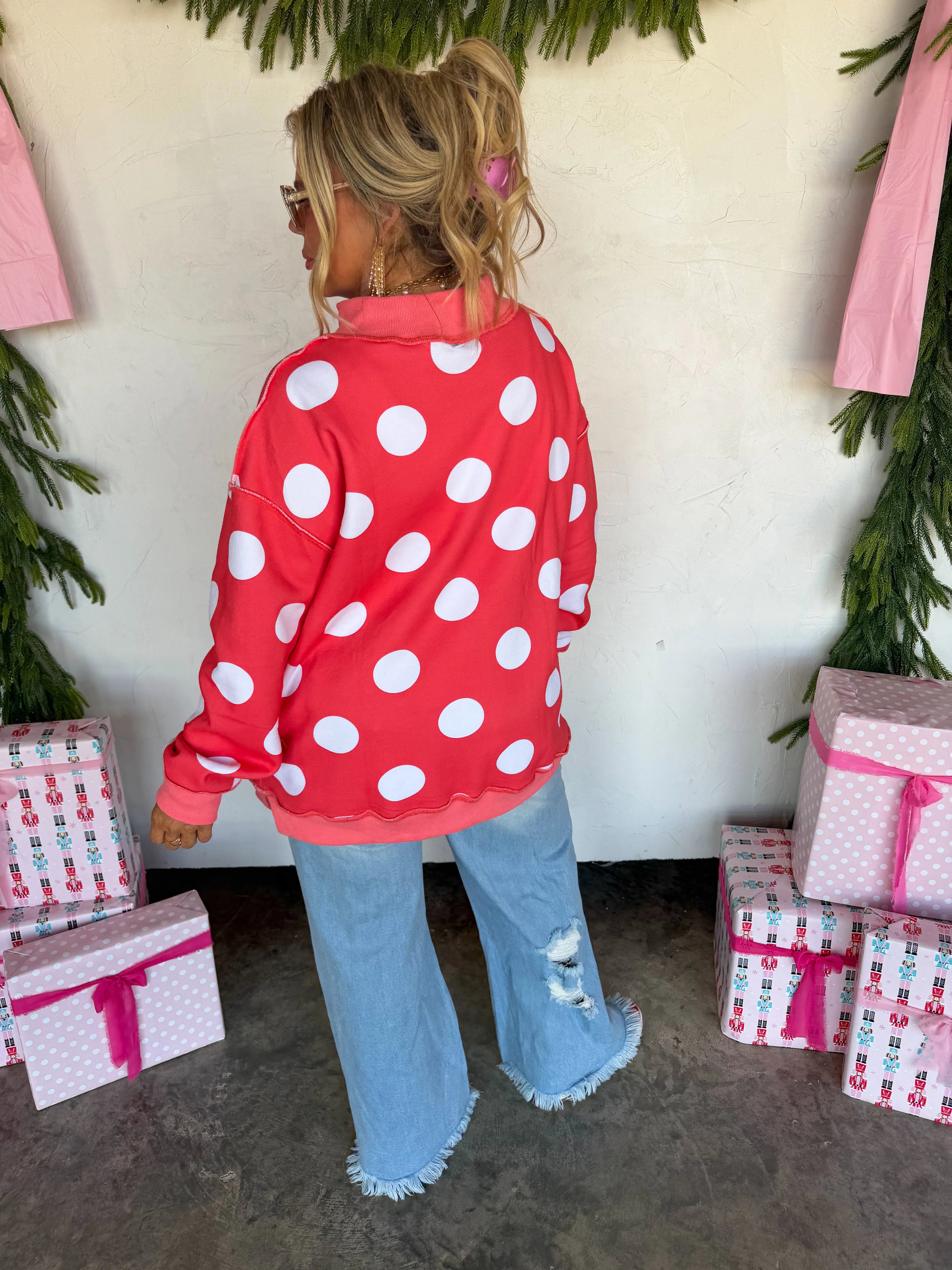 PREORDER: Peace & Polka Dot Mock Neck Pullover by Blakeley (ETA: October)