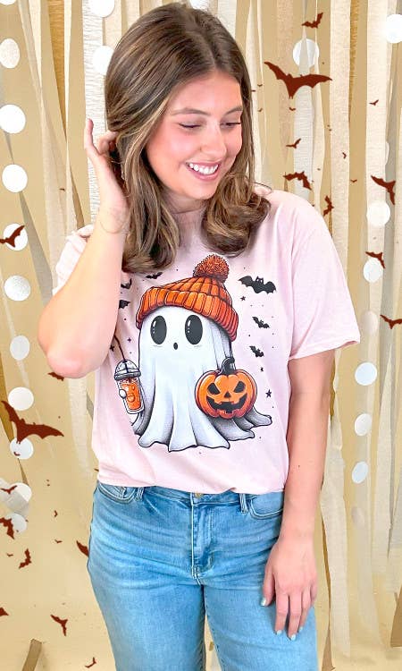 Haunted Pumpkin Latte Ghost Tee - BFF Here