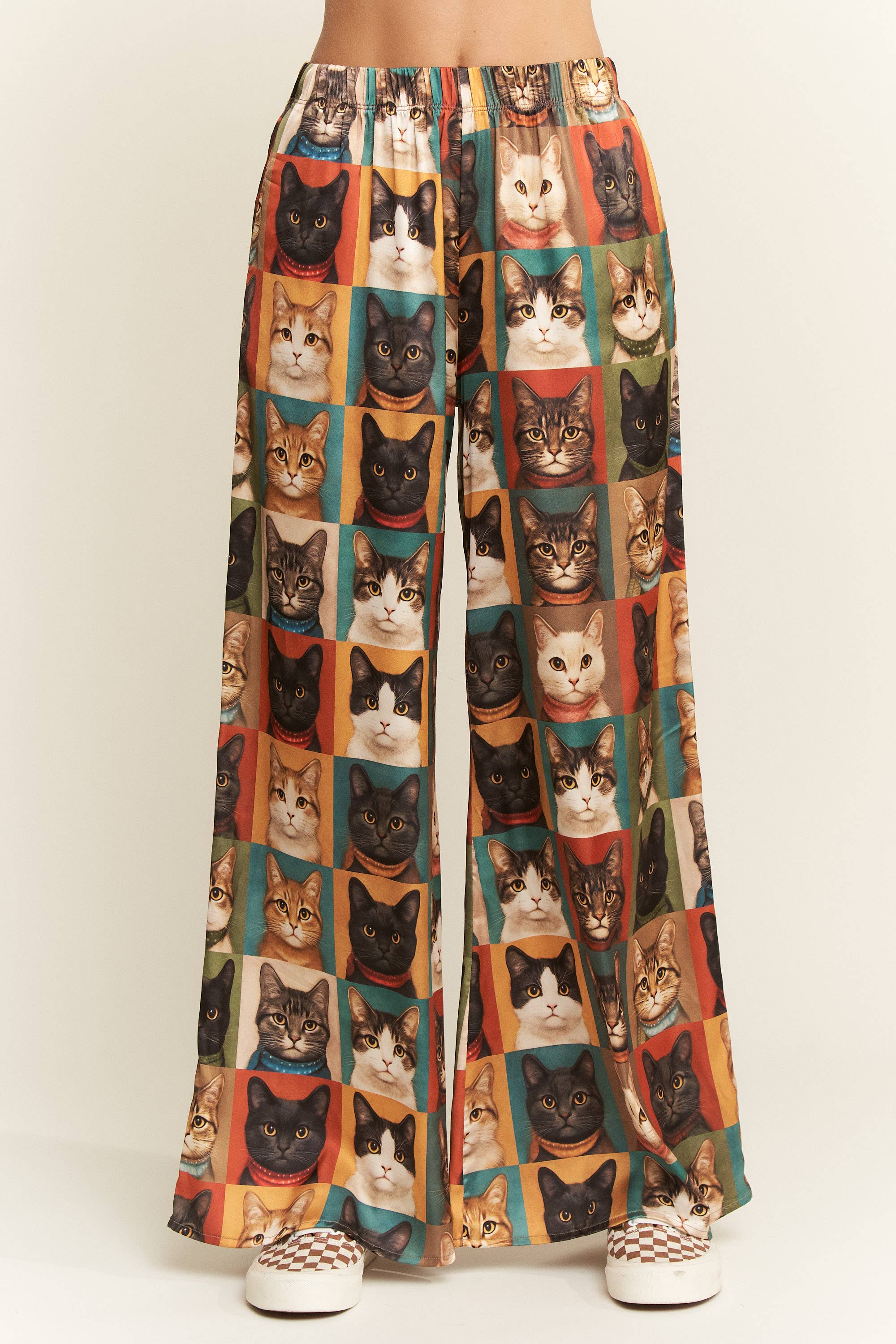 PREORDER: Cat Portrait Wide Leg Satin Pants by Jade by Jane (ETA: End of September) - BFF Here