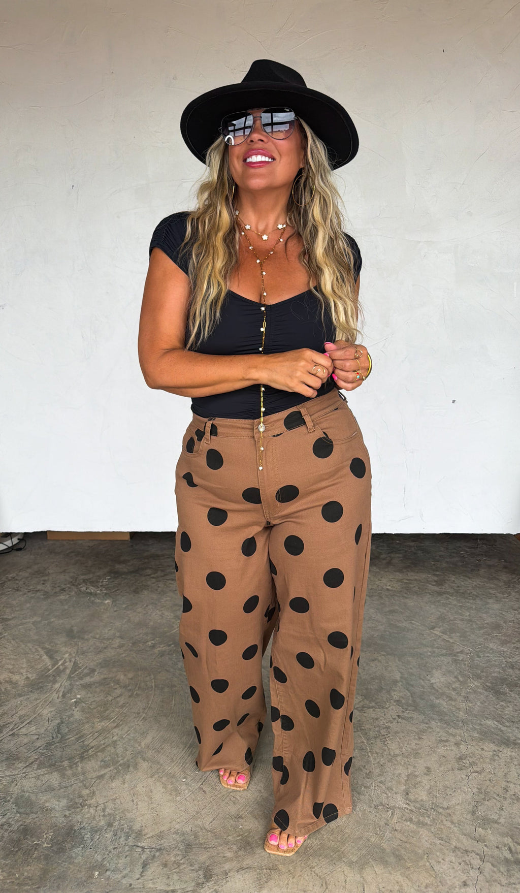 PREORDER: Mocha Dot Denim Jeans by Blakeley (ETA: September)