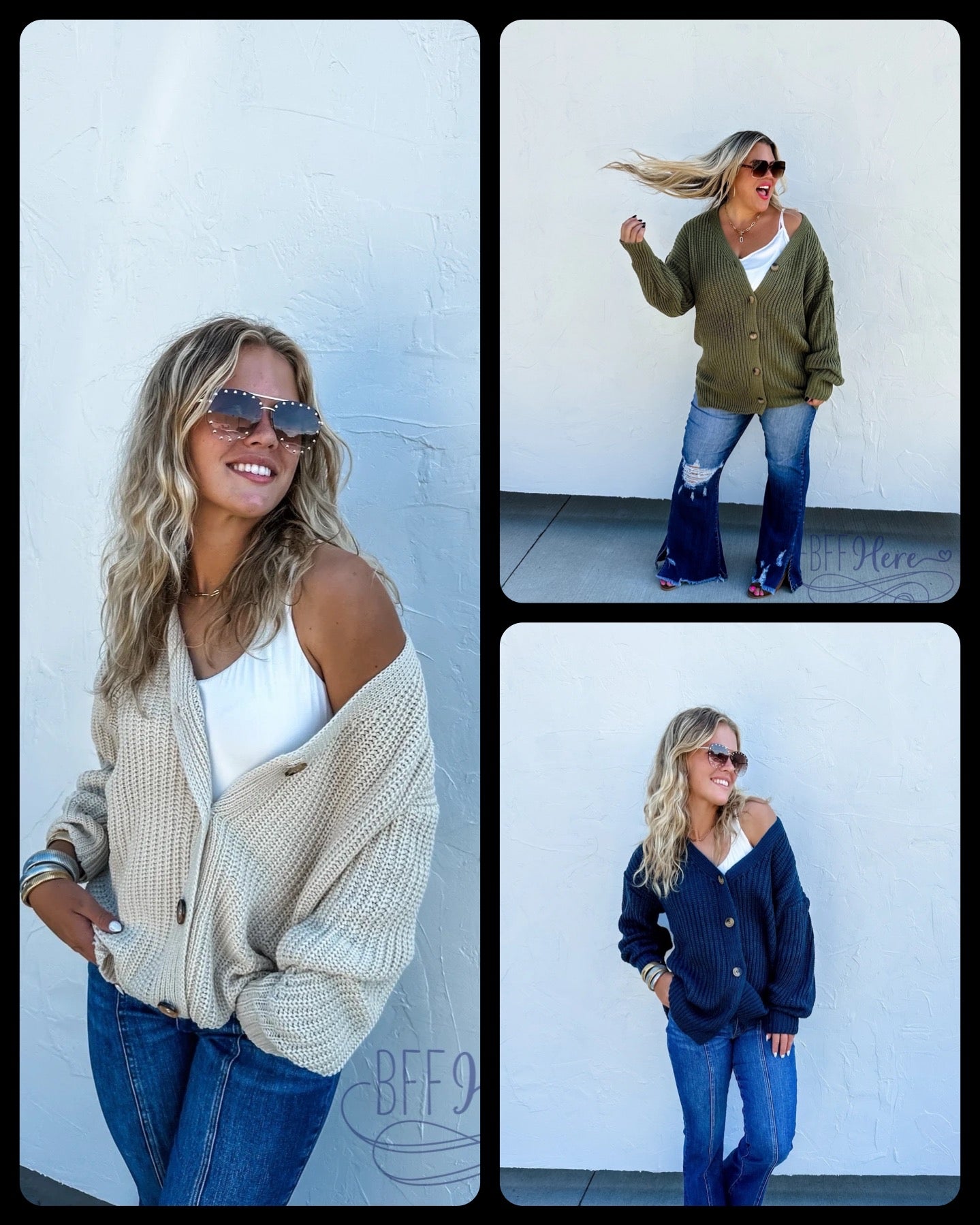 PREORDER-Cooper Boyfriend Cardigan / Choice of Color (Ships Middle of December) - BFF Here