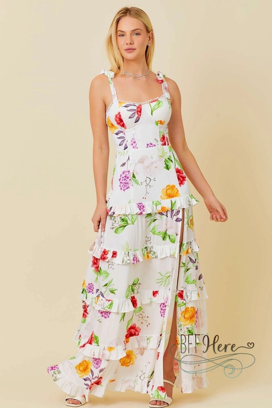 Garden Party Ruffle Maxi Dress - BFF Here