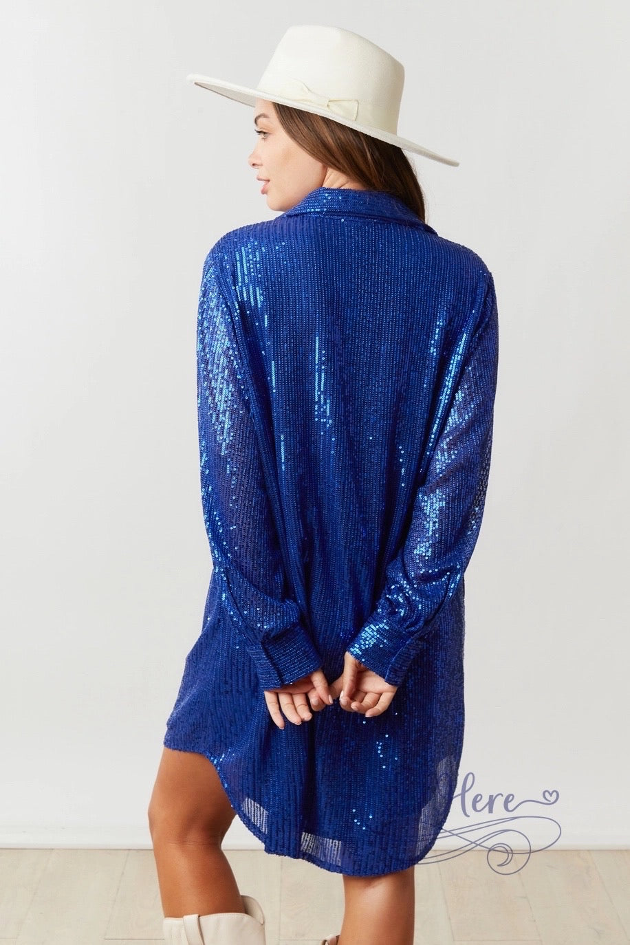 Shimmer & Shine: The Ultimate Sequin Shirt Dress for Showstopping Elegance / Choice of Color - BFF Here