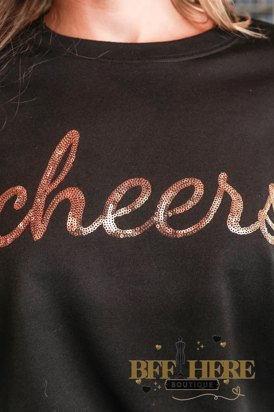 Cheers Sequin Stars Sweatshirt by Jess Lea - BFF Here