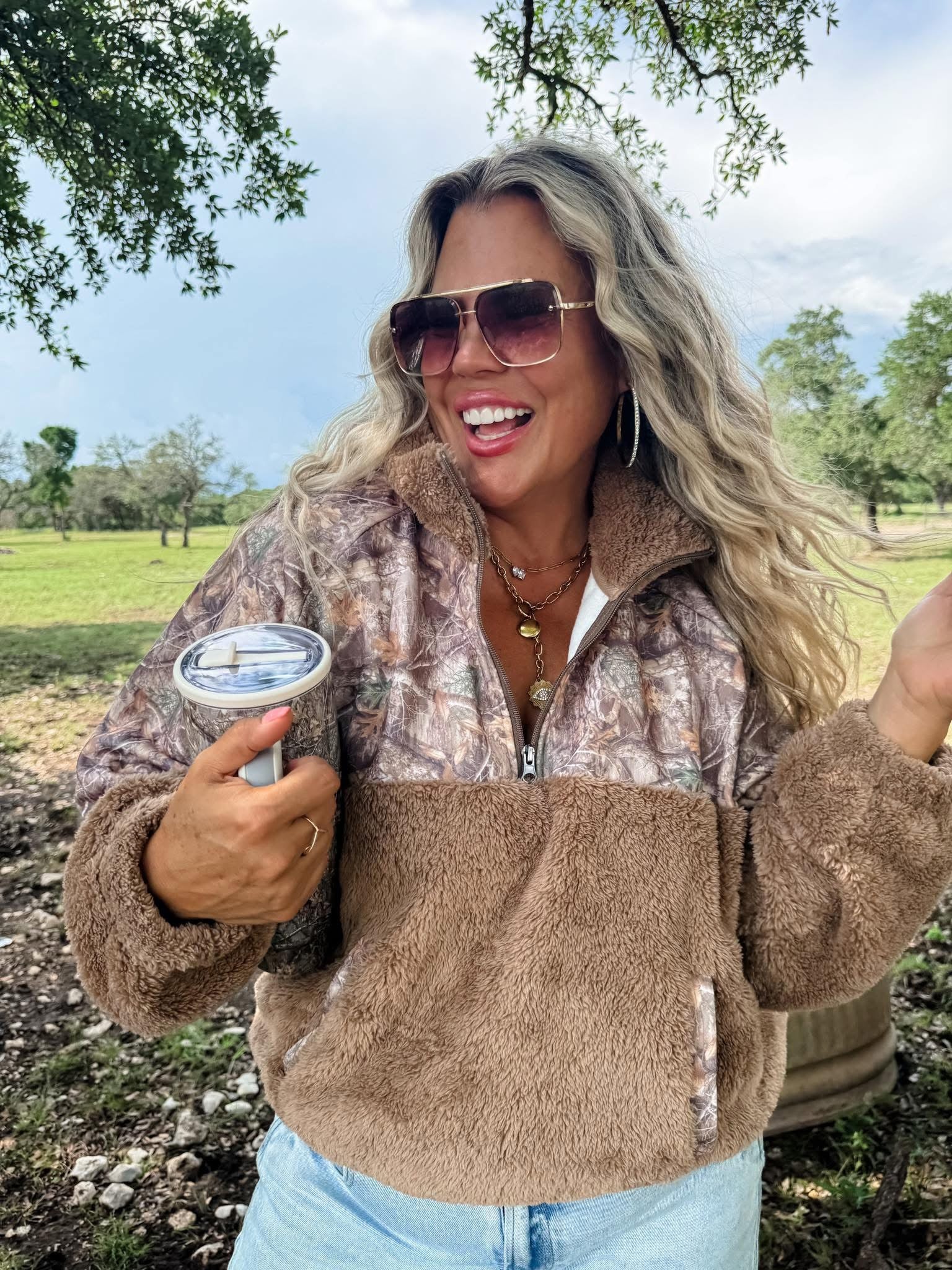 PREORDER: Camo Sherpa Pullover by Blakeley (ETA: End of September) - BFF Here