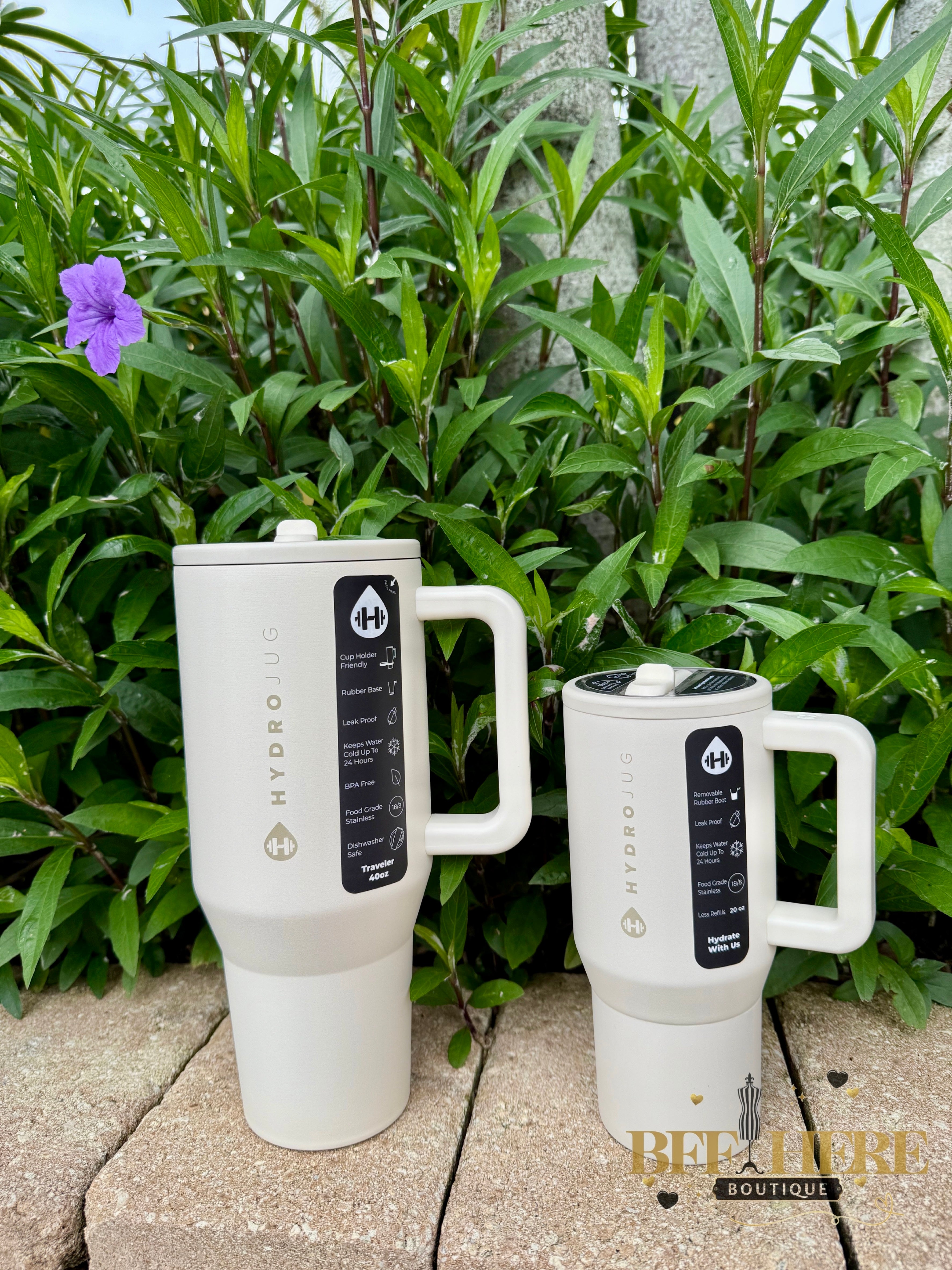 HydroJug Traveler - 20oz.  /  Cream - BFF Here