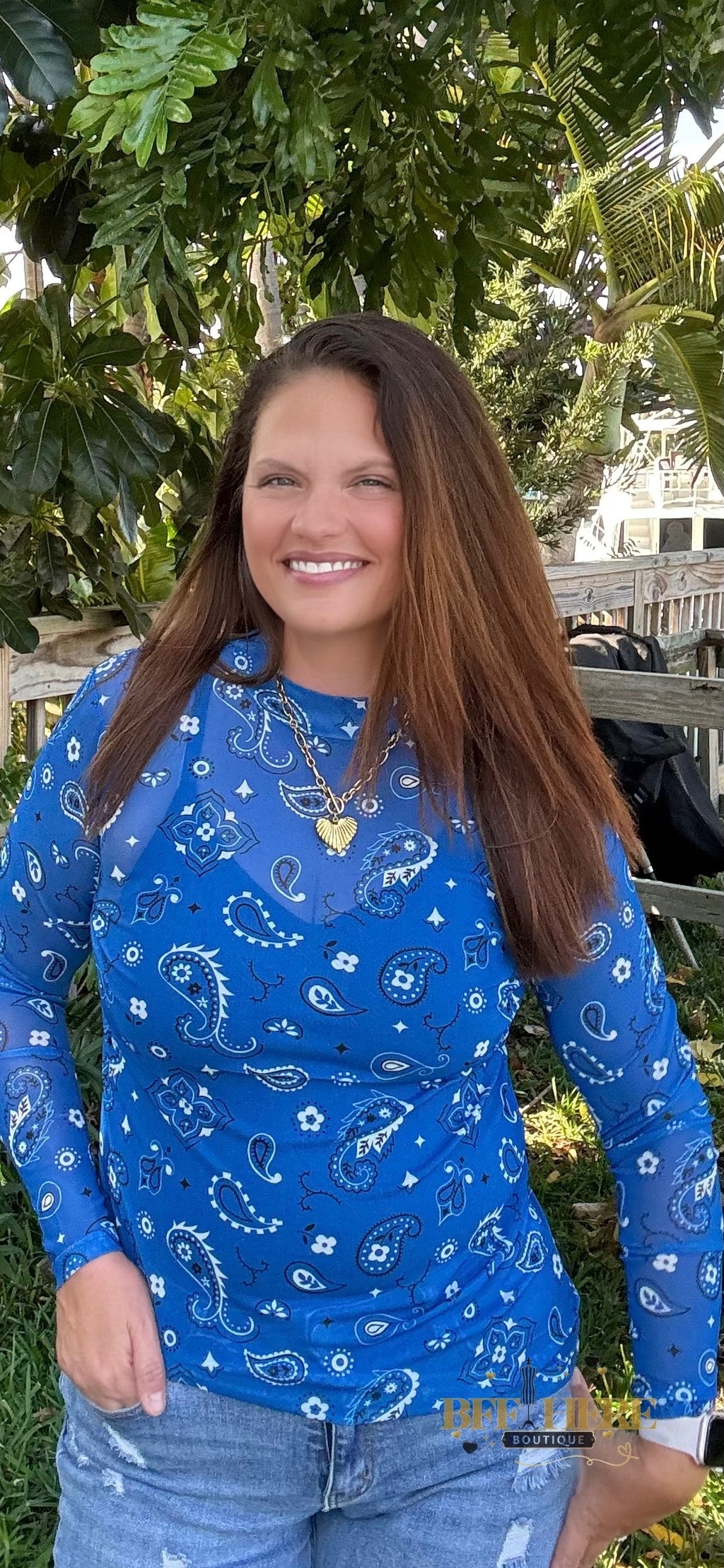 Bandana Babe Mesh Top / Blue by Sterling Kreek - BFF Here
