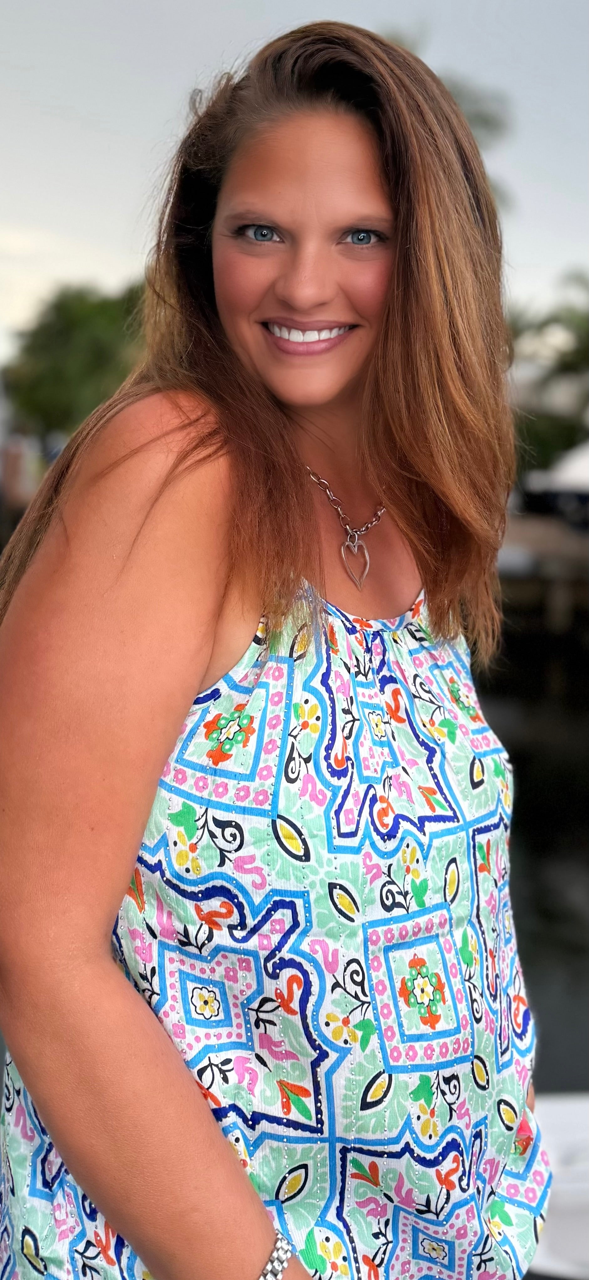 Santorini Mosaic Tank - BFF Here