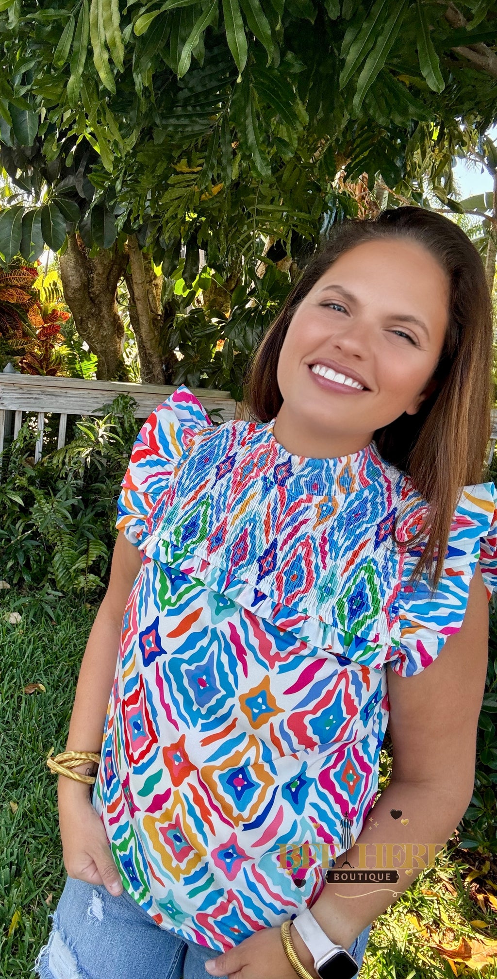 Color Splash Smocked Top - BFF Here