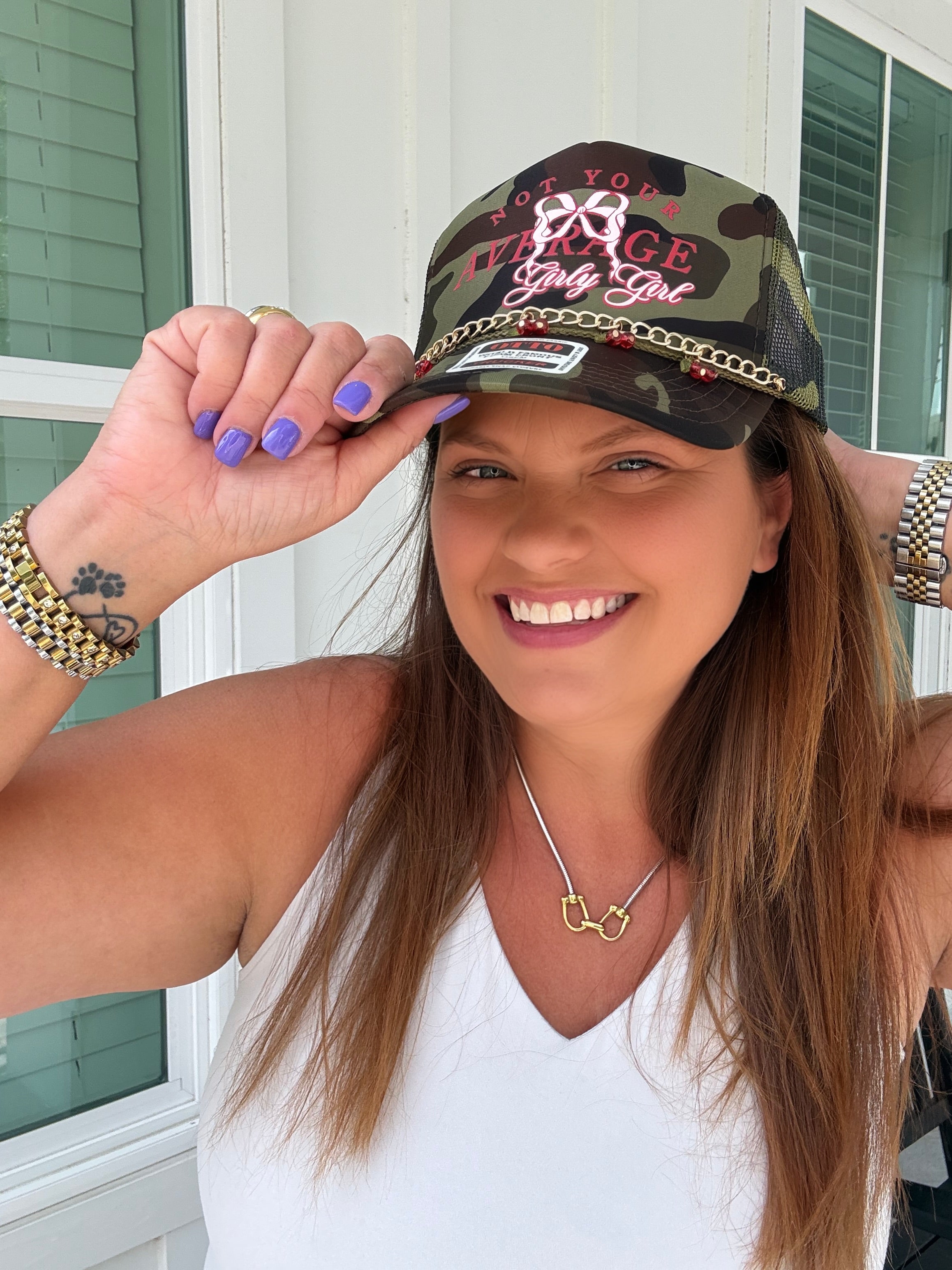 Not Your Average Girly Girl Full Camp Trucker Hat by Southern Bliss (ARRAY) — Ships 2-3 weeks - BFF Here