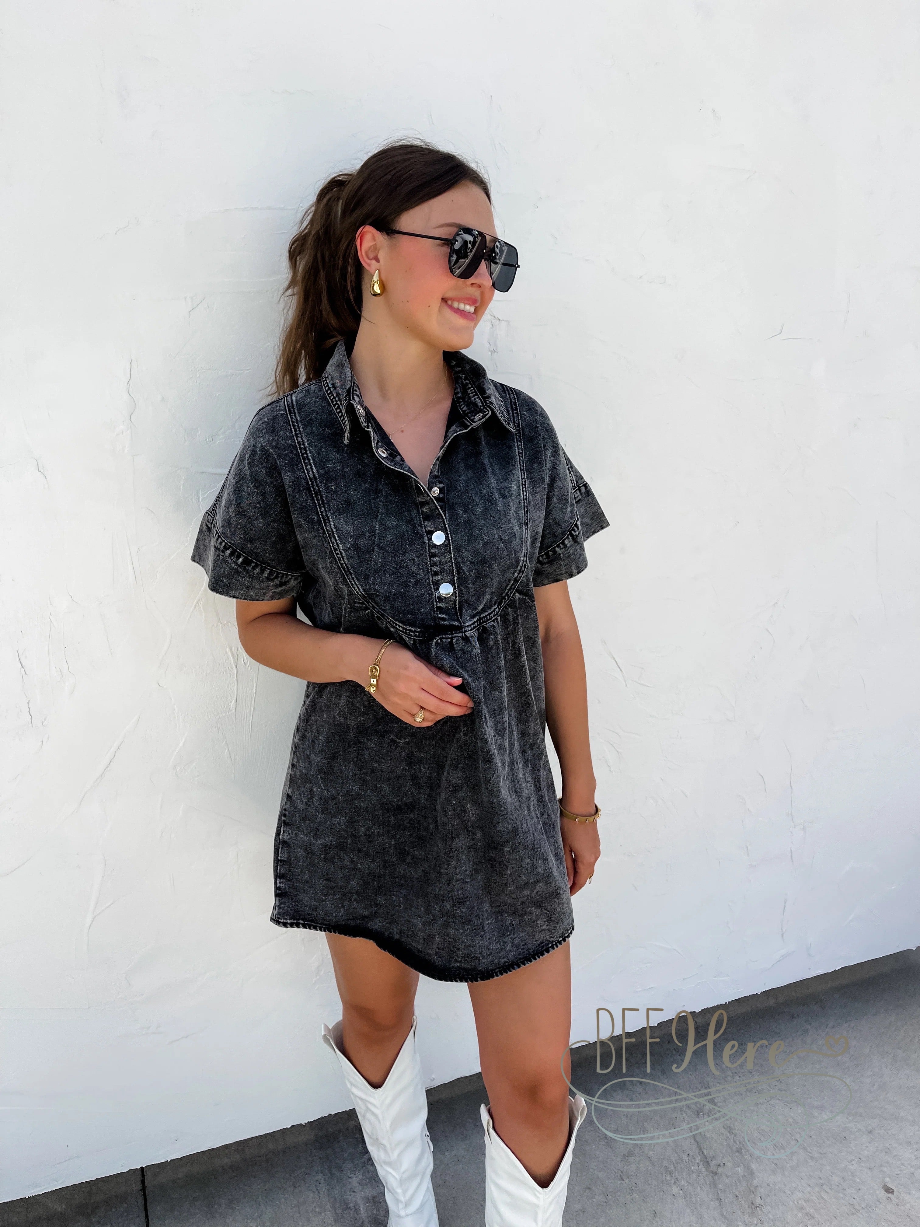 PREORDER: Last Dance Denim Dress by Blakeley (Ships Middle of October) - BFF Here