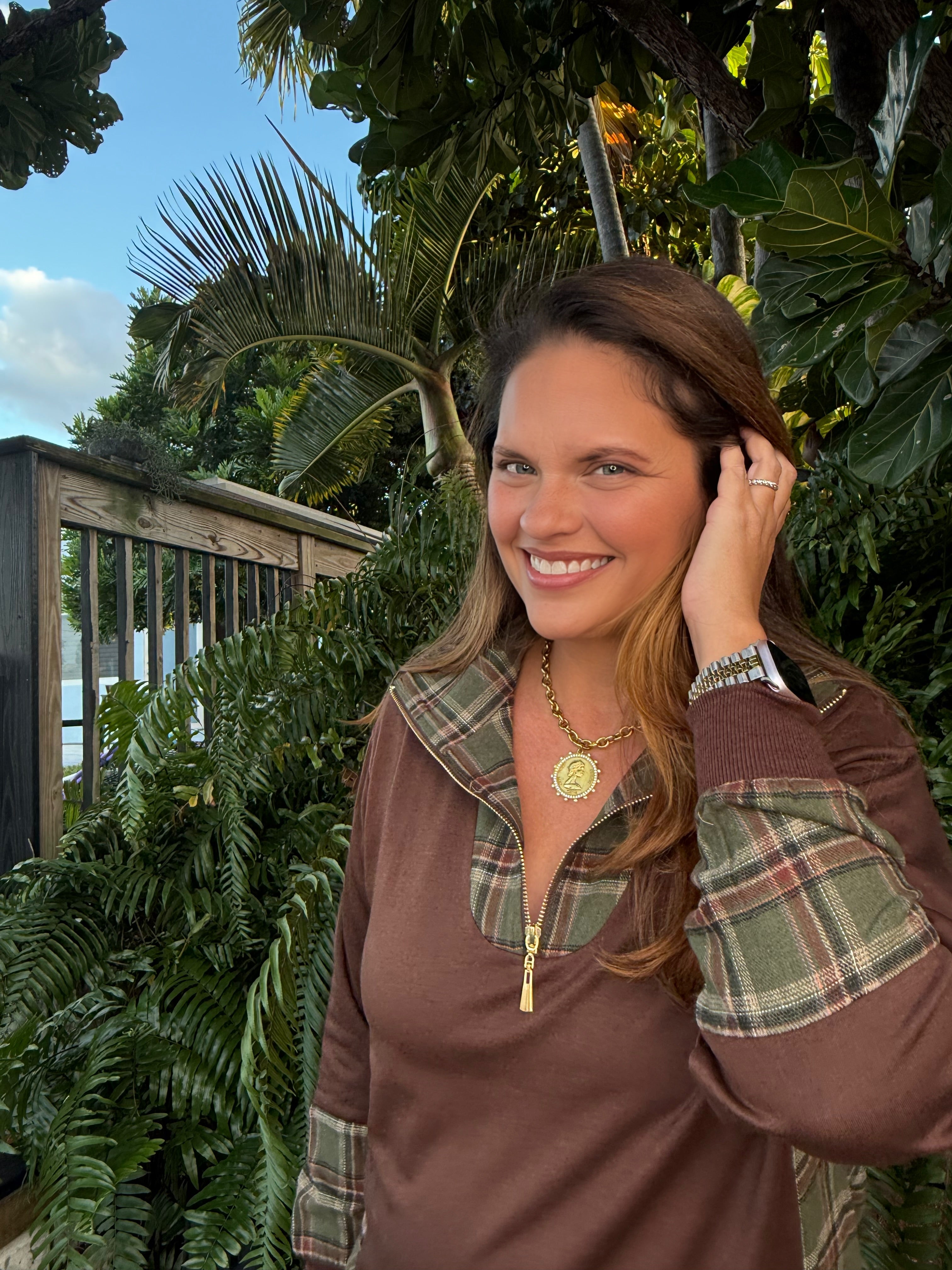 Juniper Plaid Pullover by Jess Lea / Chocolate - BFF Here