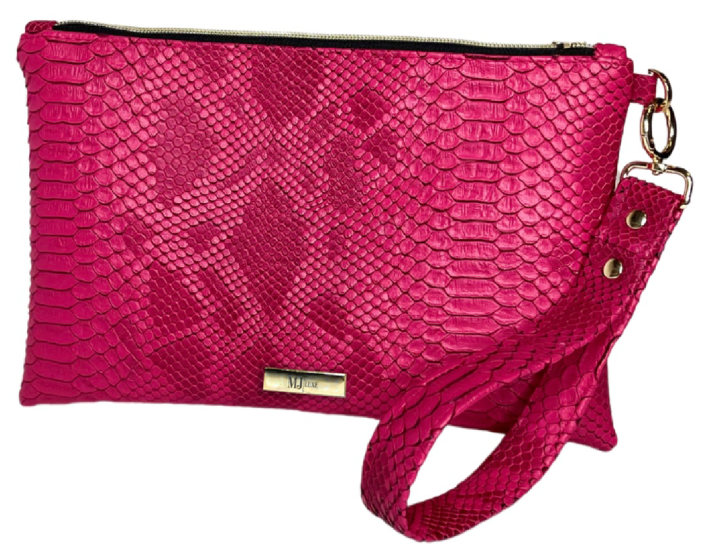 Pink Python Bags Pink Python MJ Luxe Clutch by Makeup Junkie Bags – BFF Here