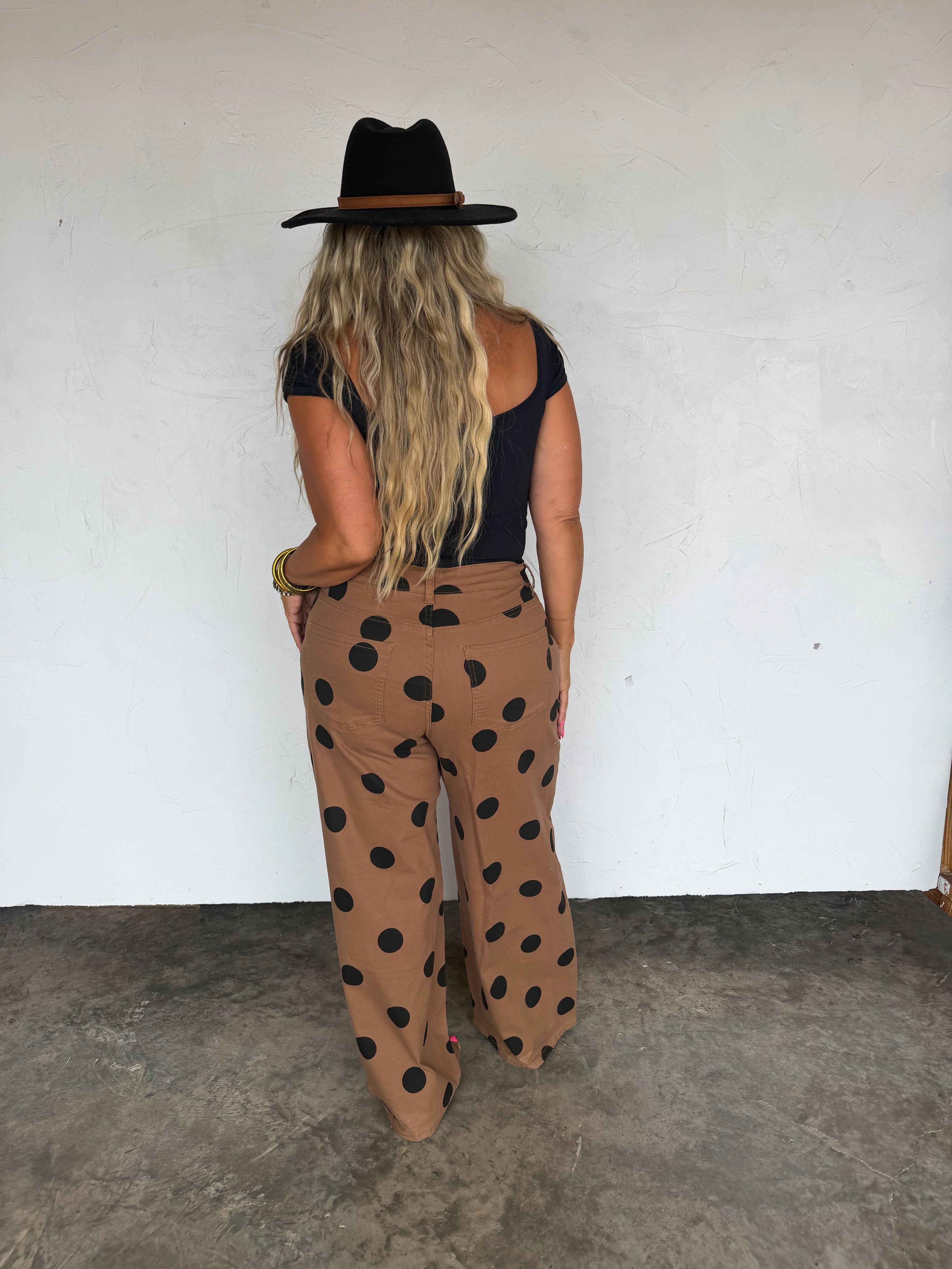 PREORDER: Mocha Dot Denim Jeans by Blakeley (ETA: September)