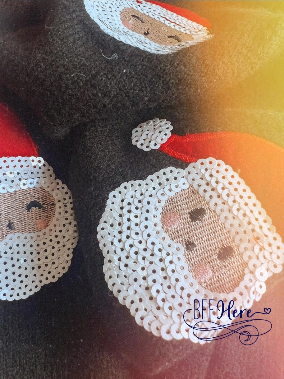 'Santa Claus Is Coming To Town' : Sequin & Embroidery Festive Sweatshirt - BFF Here