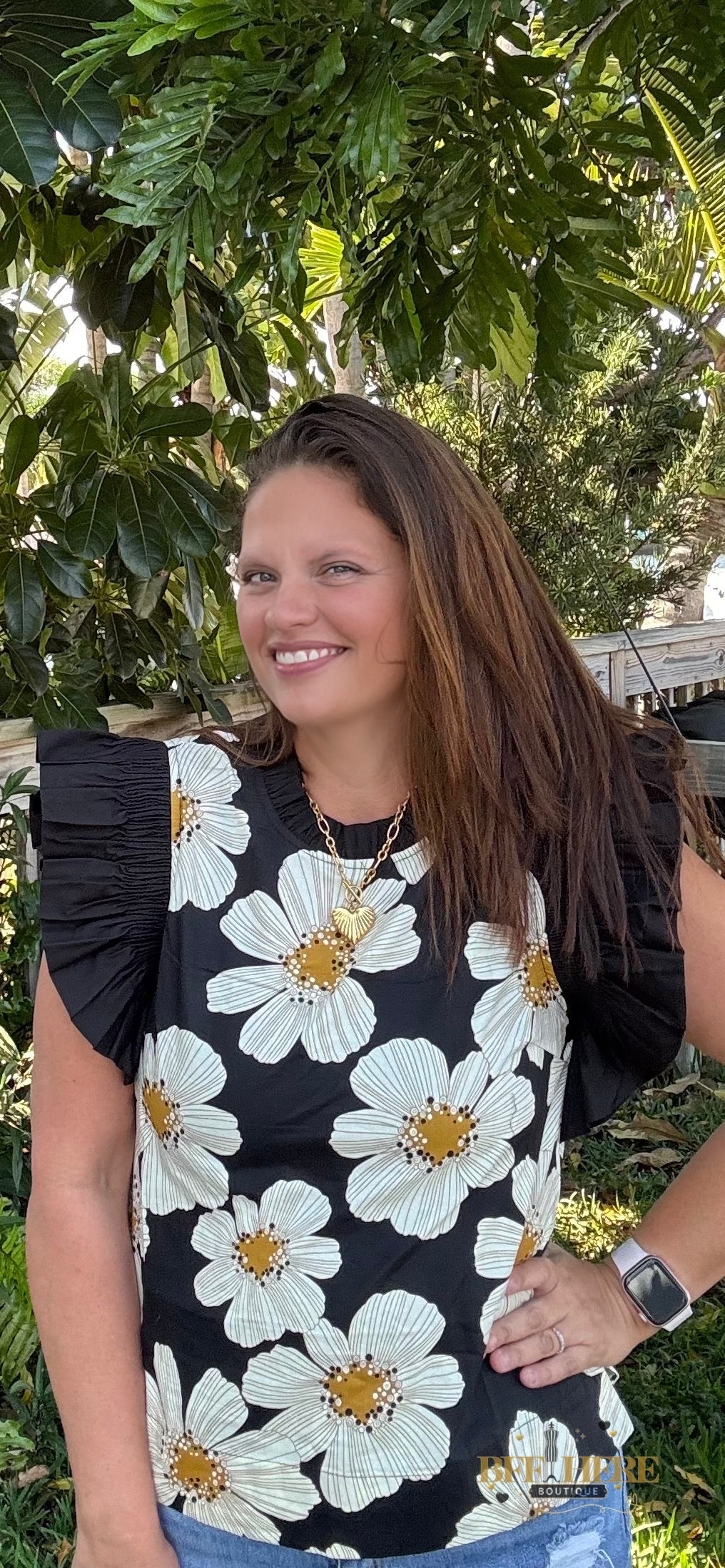 Madeline Ruffle Sleeve Top - BFF Here