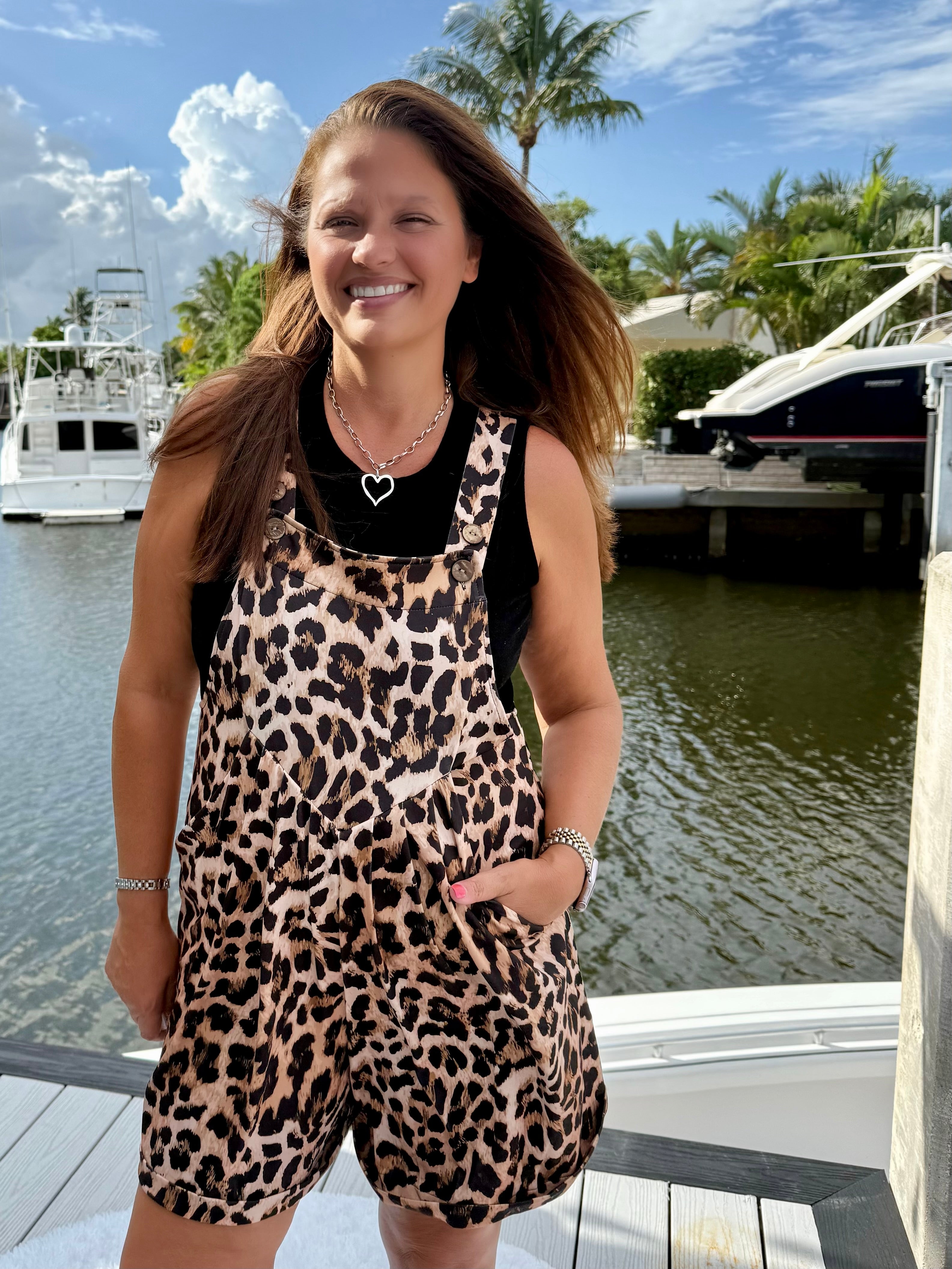 Everyday Overall Shorts - Leopard by Jess Lea - BFF Here