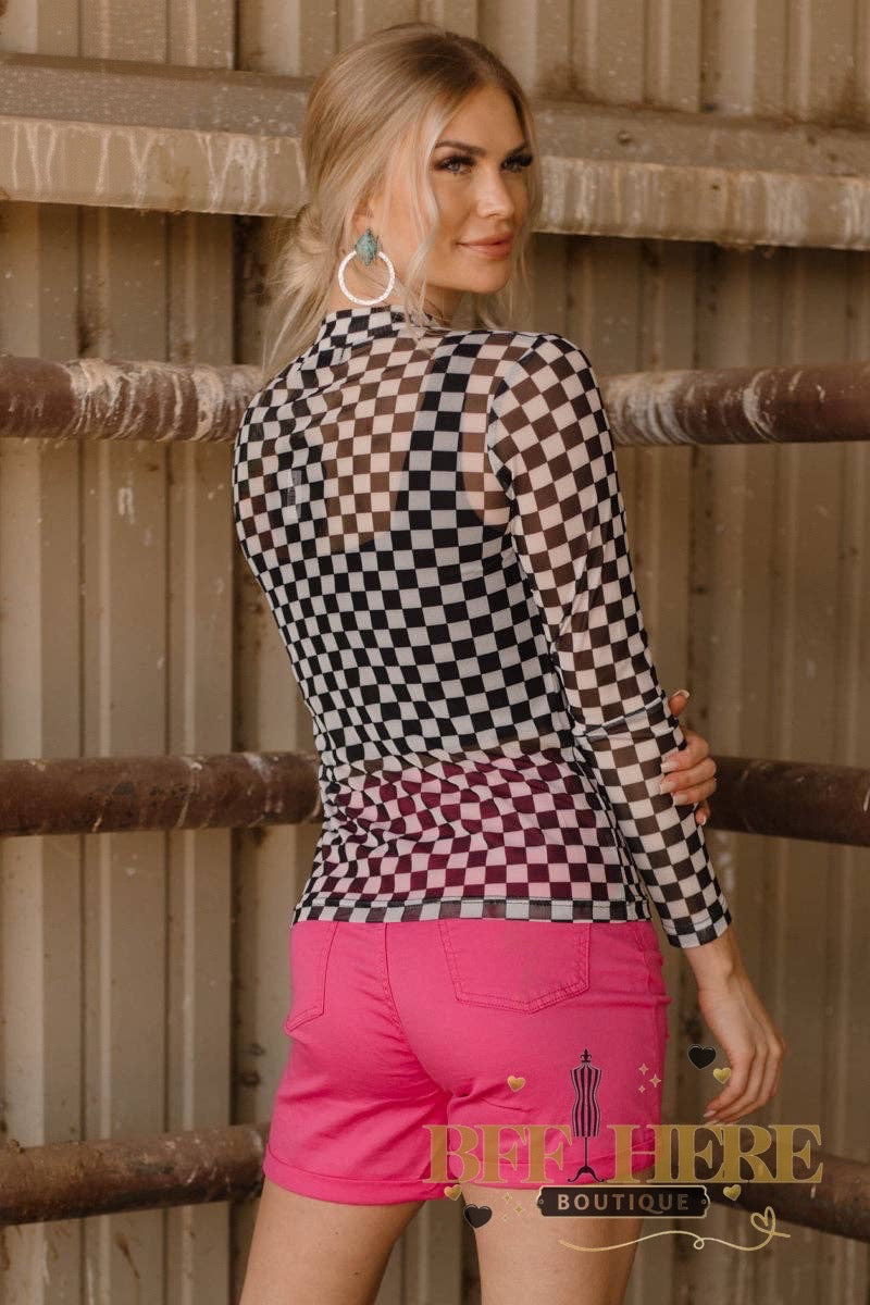 Round The Track Mesh Top by Sterling Kreek - BFF Here