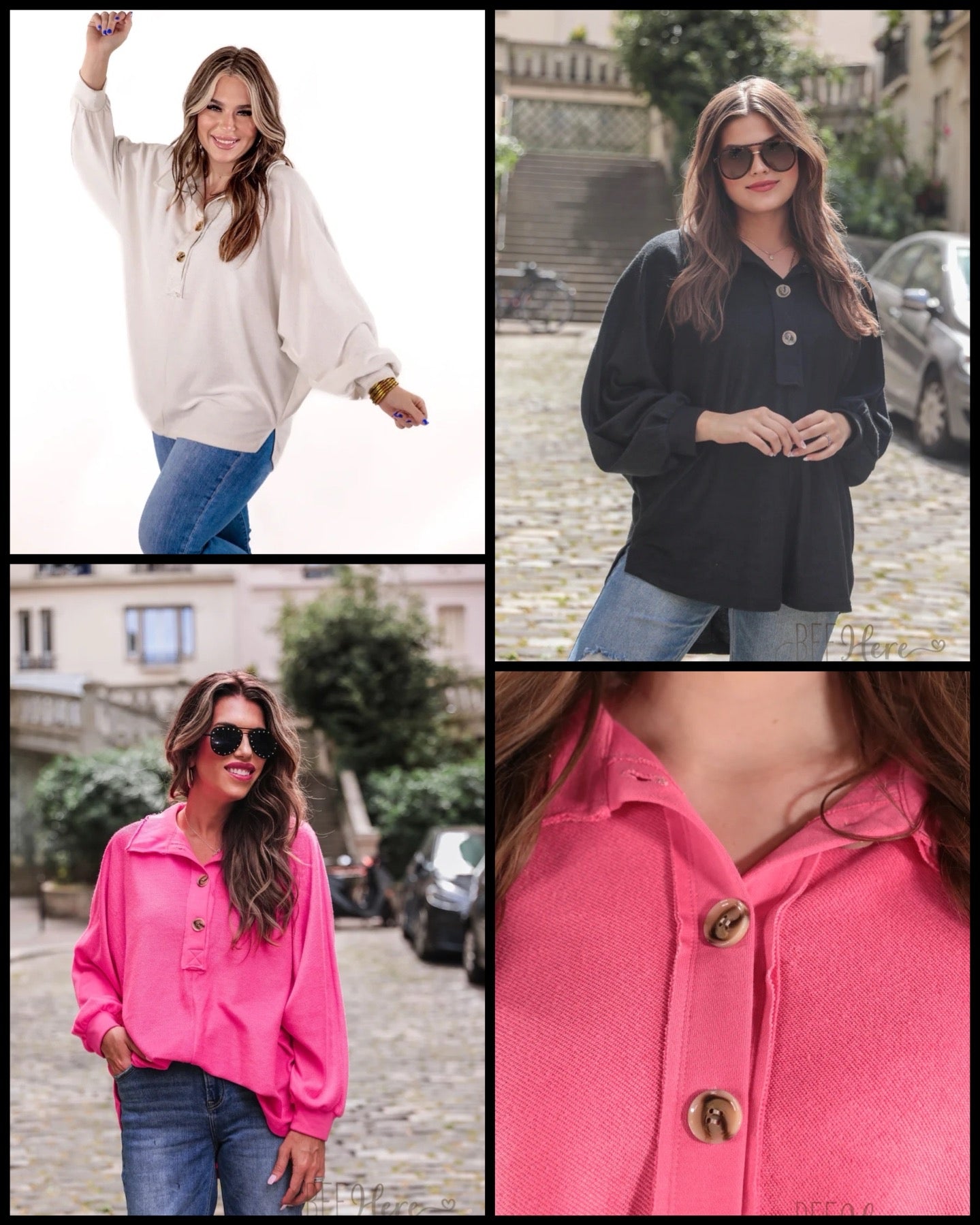 Harper Button Top / Choice of Color - BFF Here