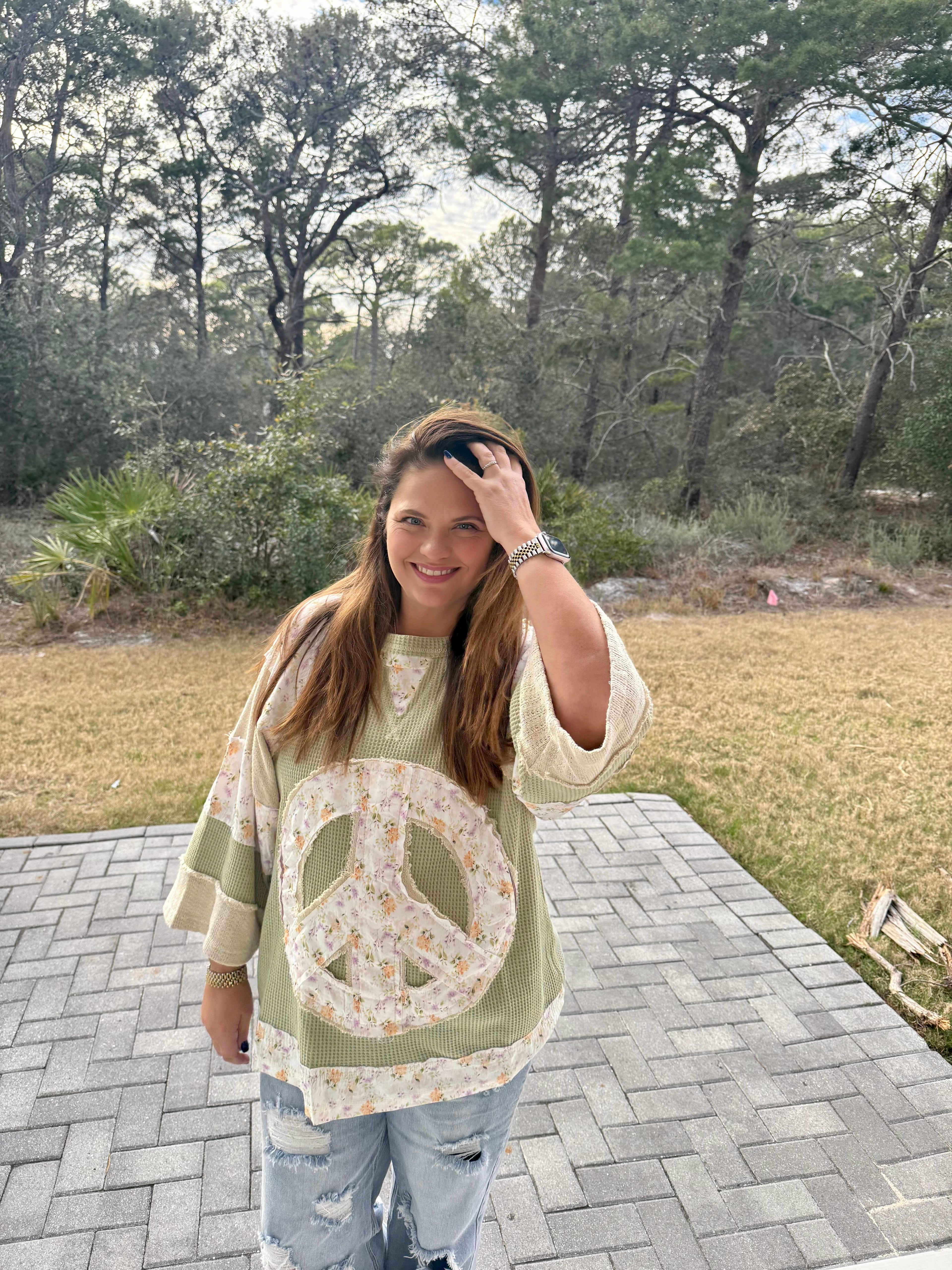 Preorder: Peace & Petals Waffle Knit Top by POL (ETA: March) - BFF Here