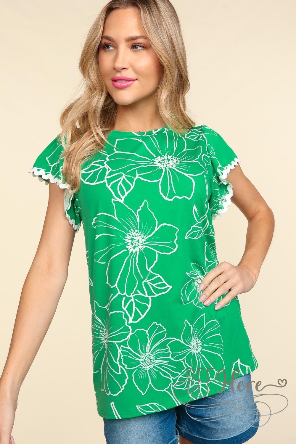 PREORDER: Blooming Rhapsody: Floral Ruffle Tee / Choice of Color (Ships End of May) - BFF Here