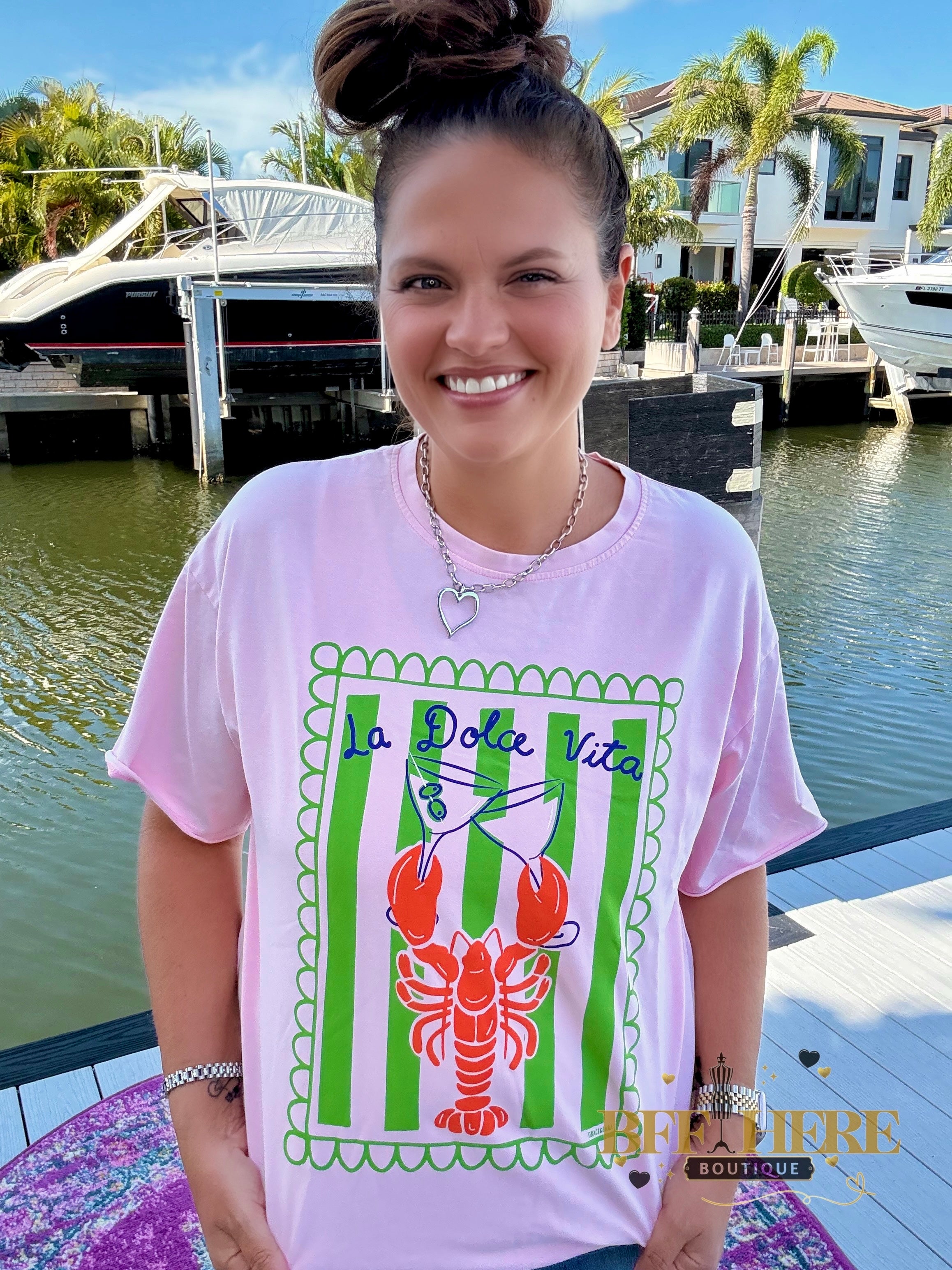 Dolce Vita on Pink Tee by Grace + Emma - BFF Here