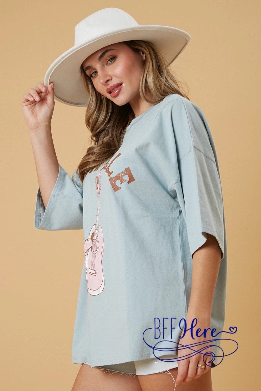 PREORDER: Music City Chic: Nashville Oversized Tee / Choice of Color (Ships Middle of March) - BFF Here