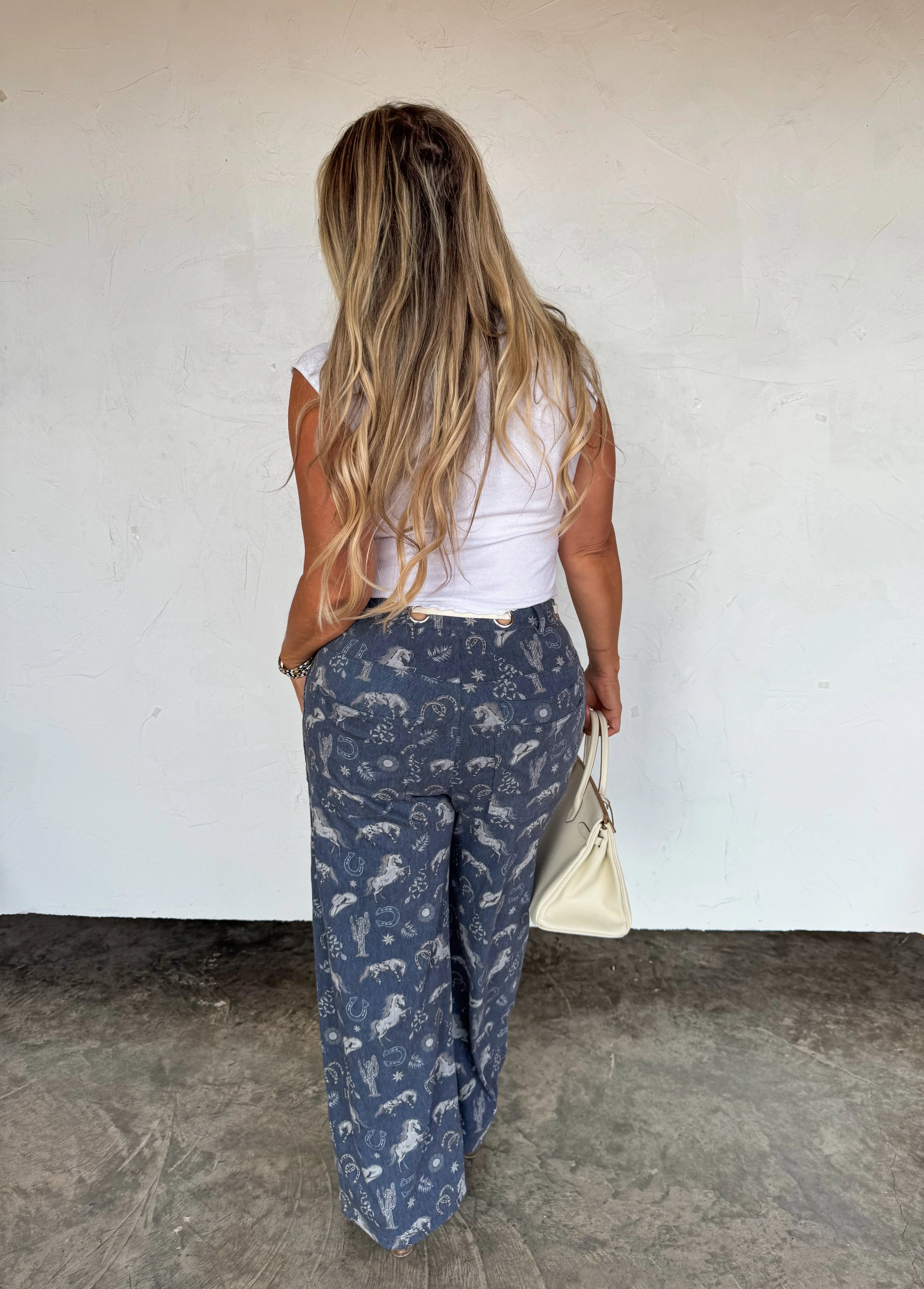 PREORDER: Rodeo Sky Stretch Denim Pants  by Blakeley(ETA January)