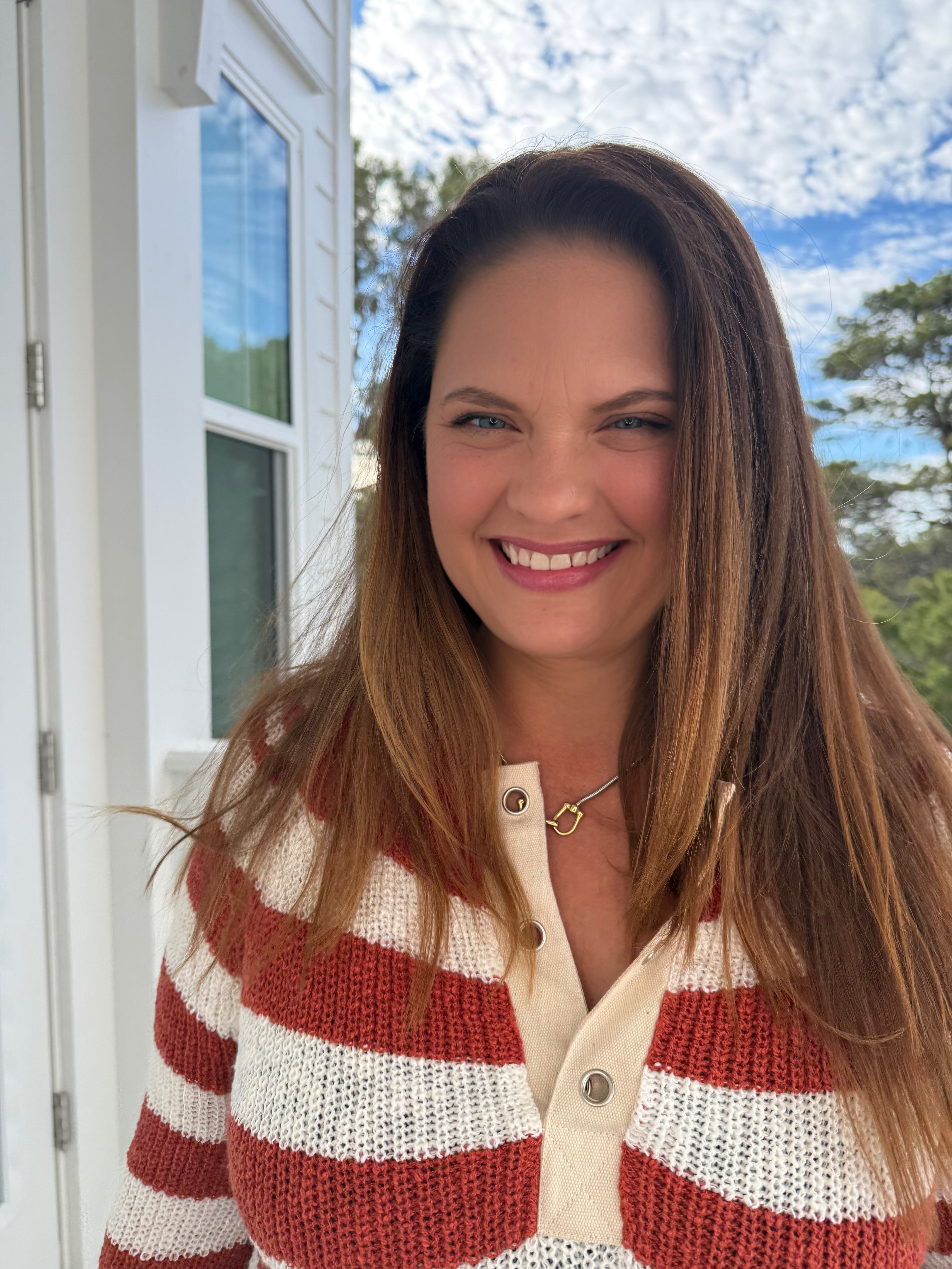 Relaxed Fit Henley Neck Striped Knit Top by Sew In Love (Ships 2-3 weeks) - BFF Here