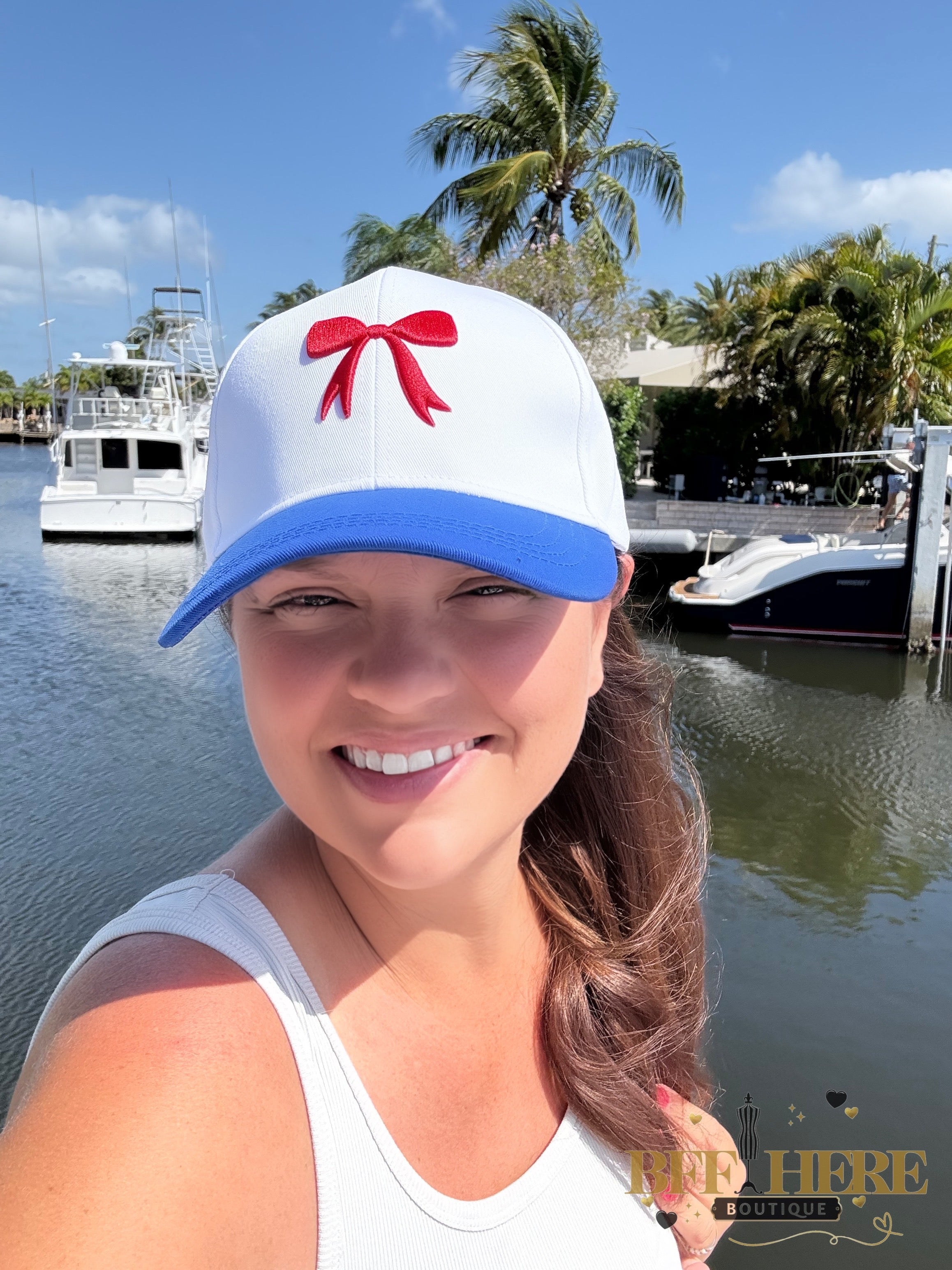 Mila Bow Hat / Red & Blue by Jess Lea - BFF Here