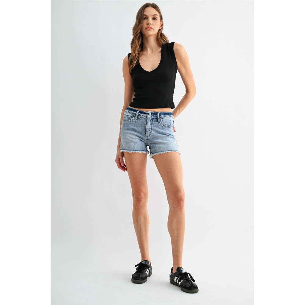 Mid Rise Shorts / Bali Hai by Mica Denim (ARRAY) — Ships 2-3 weeks - BFF Here
