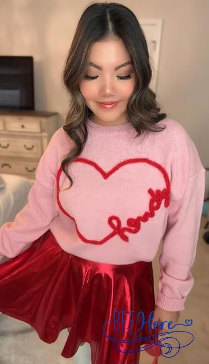 PREORDER: Heartfelt Twist: Howdy's Cozy Heart Shape Sweater (Ships End of January) - BFF Here