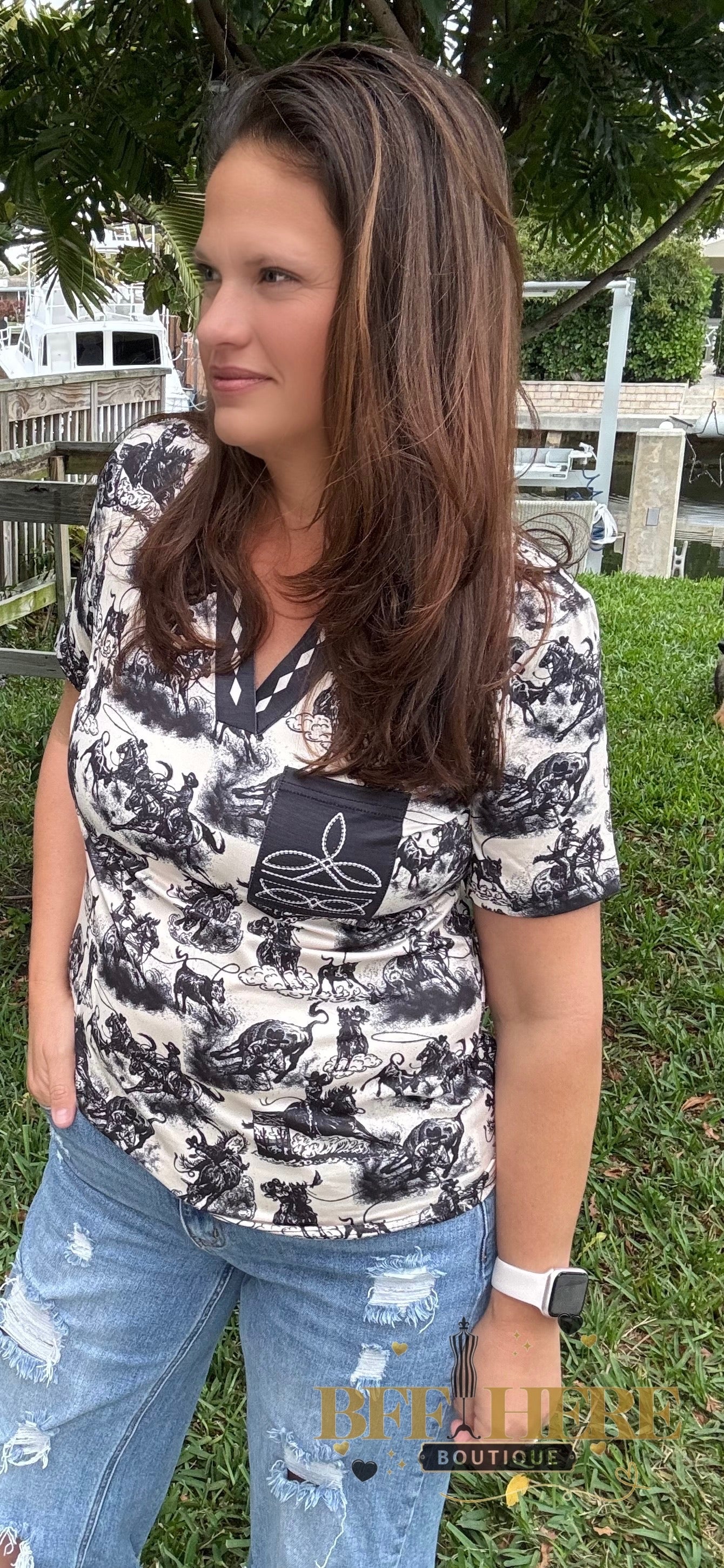 Rodeo Road Bootstitch Top by Sterling Kreek - BFF Here