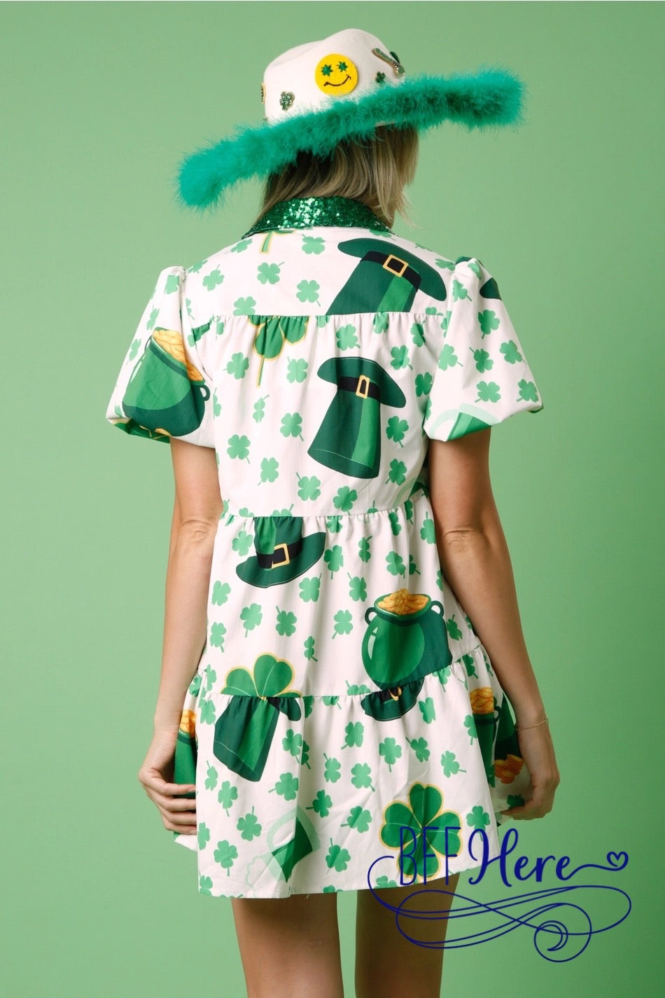 PREORDER: Irish Charm: St. Patrick's Day Shirt Dress (Ships End of January) - BFF Here