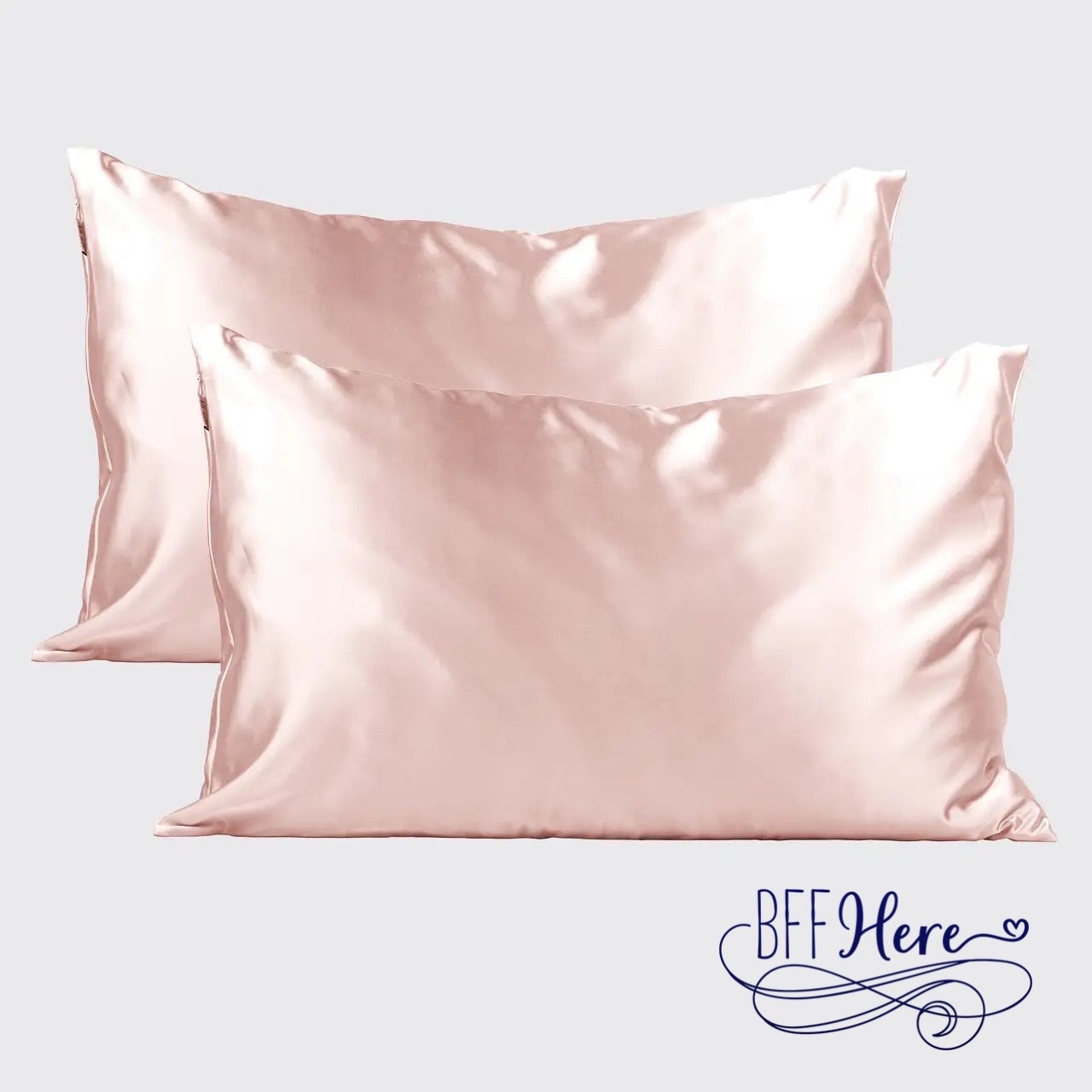 Holiday Satin Standard Pillowcase 2pc Set - Blush - BFF Here