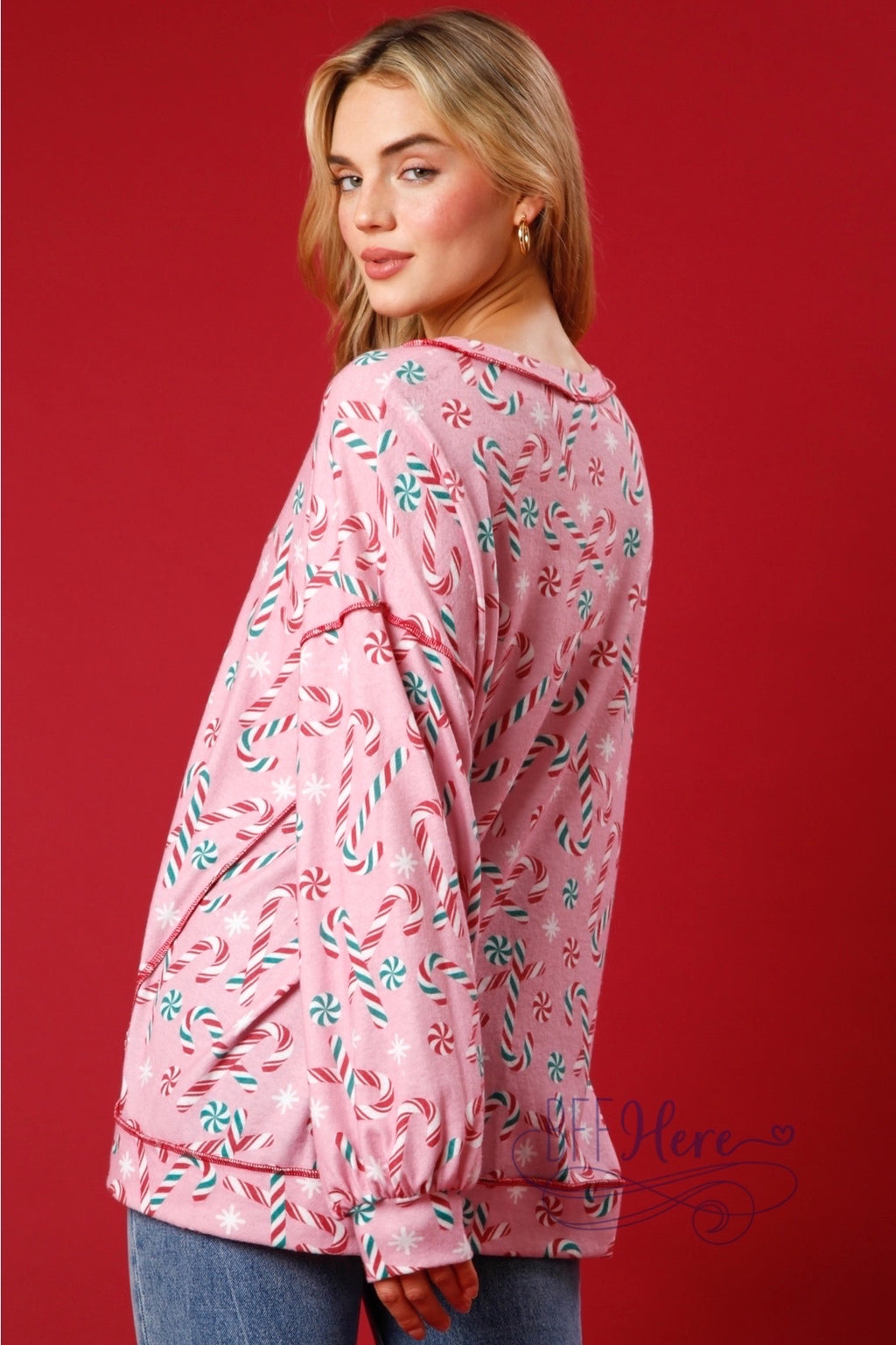 PREORDER: Sweeter Than Sugar: Candy Cane Print Pullover / Choice of Color (Ships Middle of October) - BFF Here