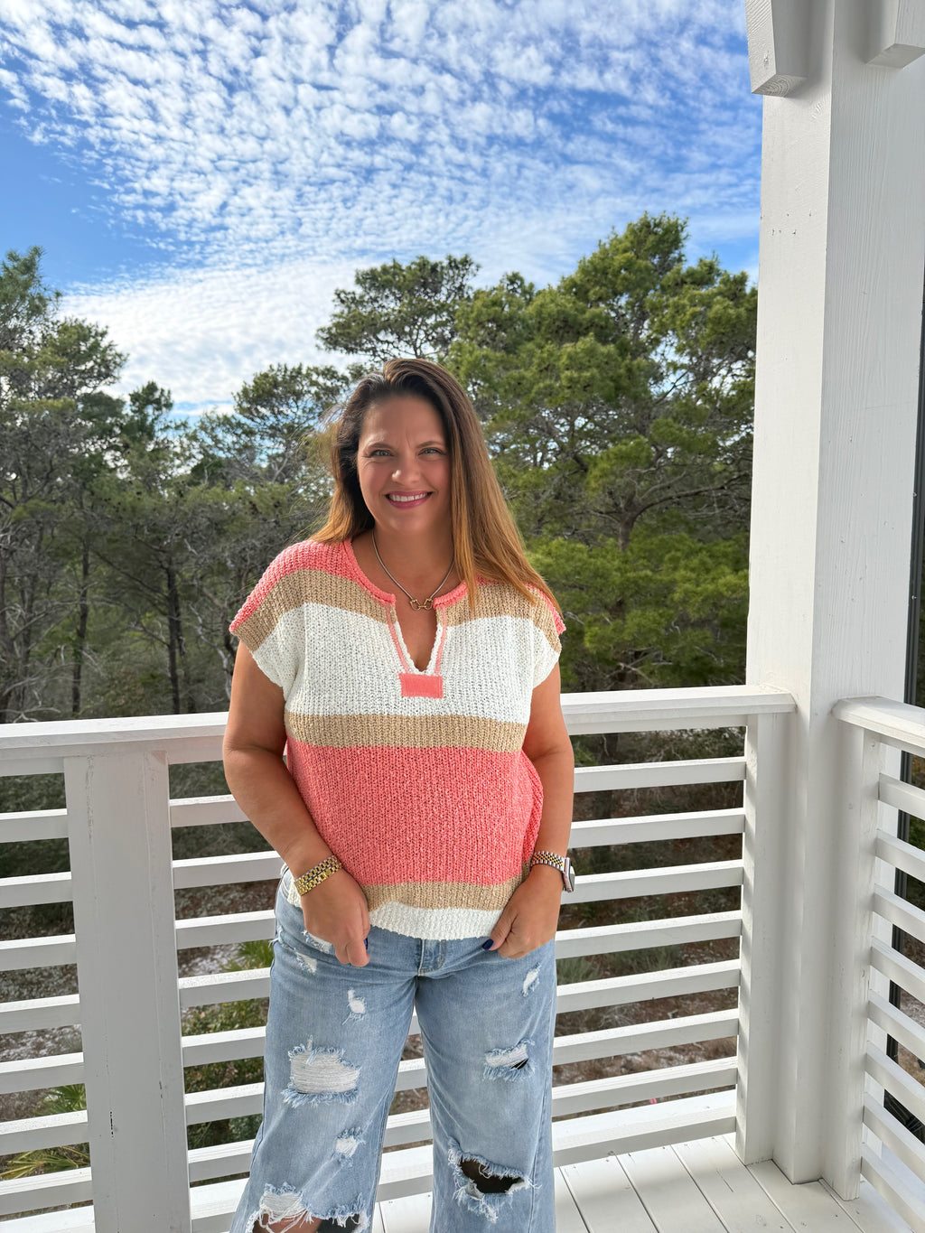 Short Sleeve Color Block Stripe Top by Sew In Love (Ships 2-3 weeks) - BFF Here