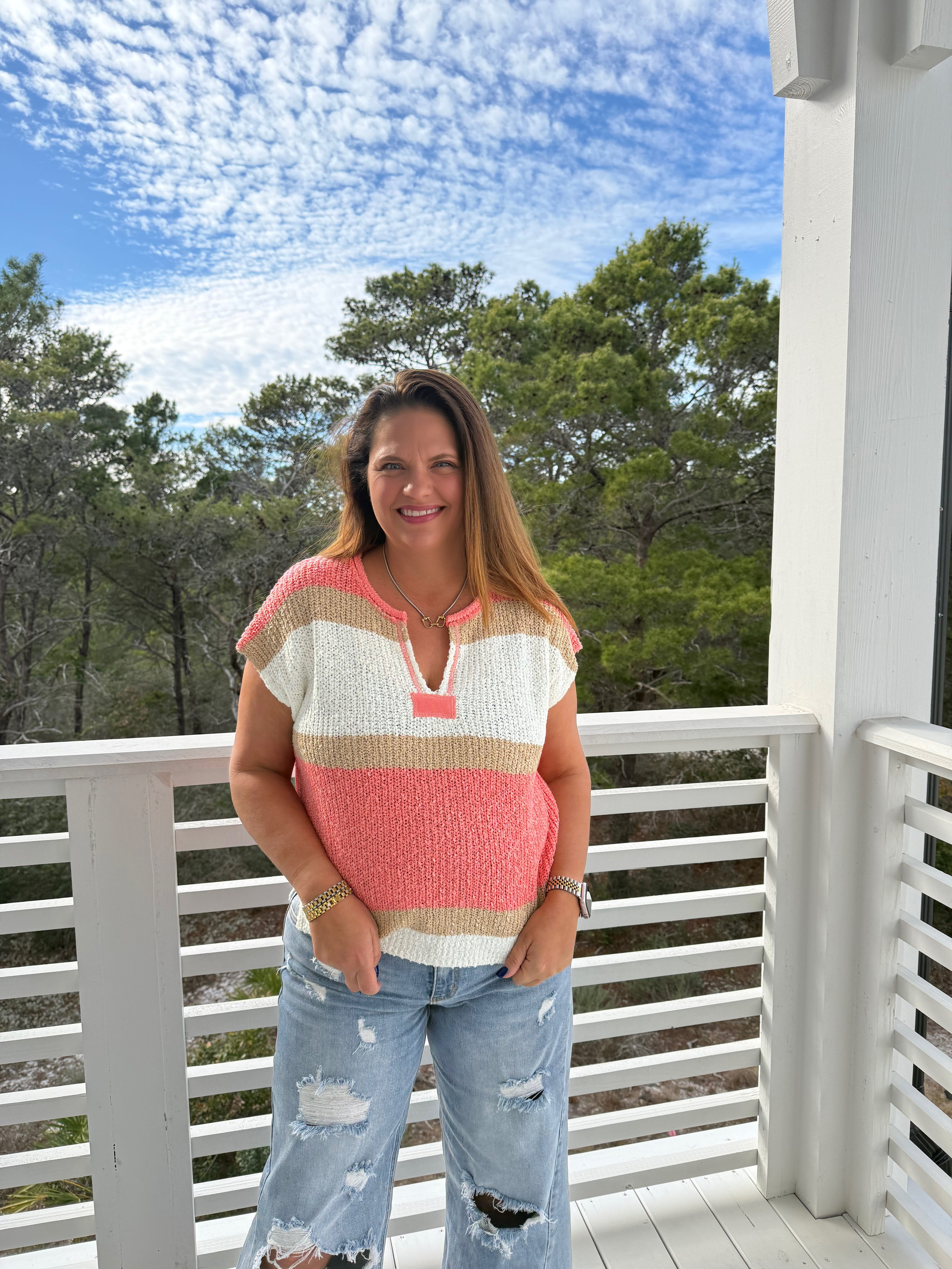 Short Sleeve Color Block Stripe Top by Sew In Love (Ships 2-3 weeks) - BFF Here