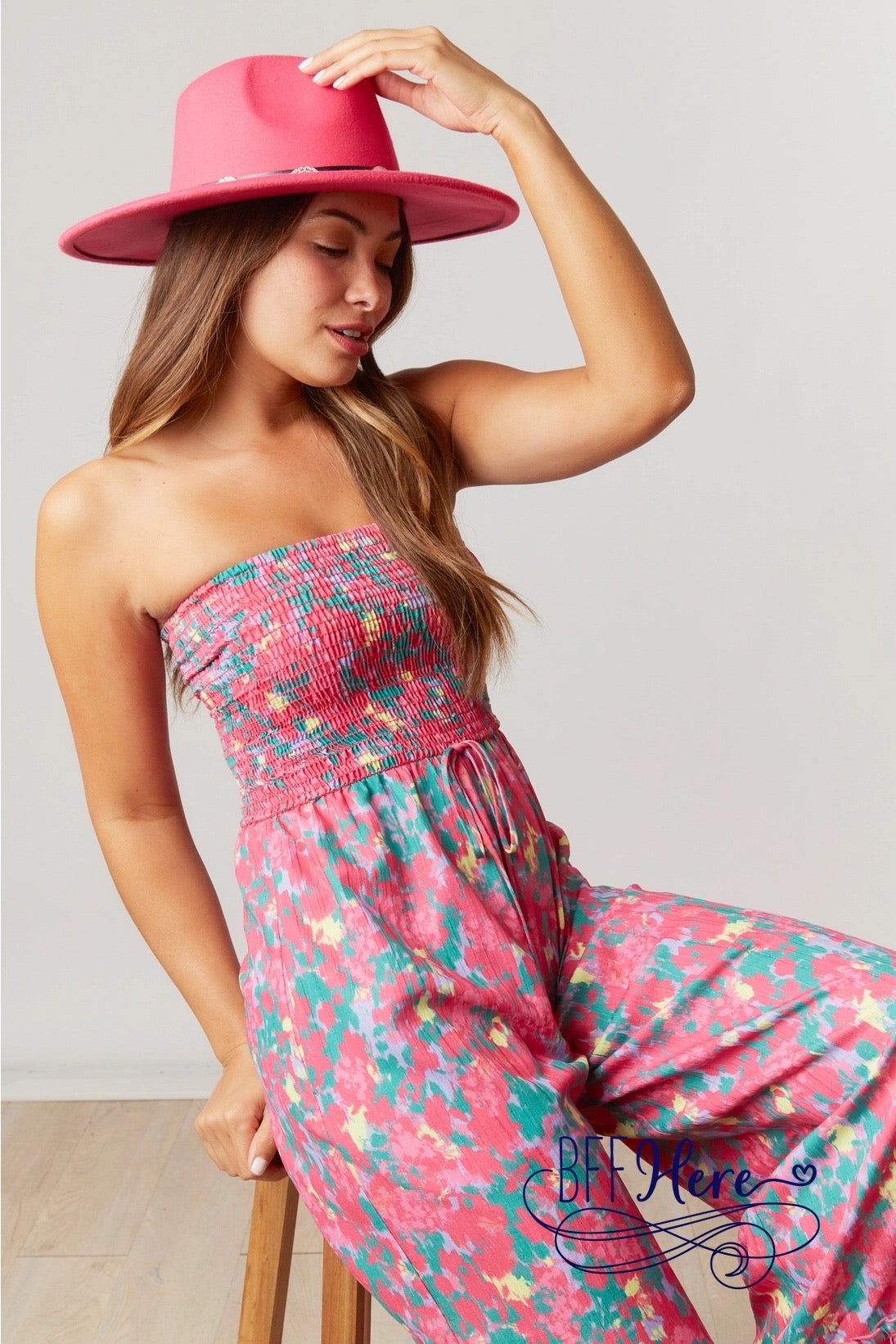 Blooming Elegance: Floral Printed Jumpsuit - BFF Here