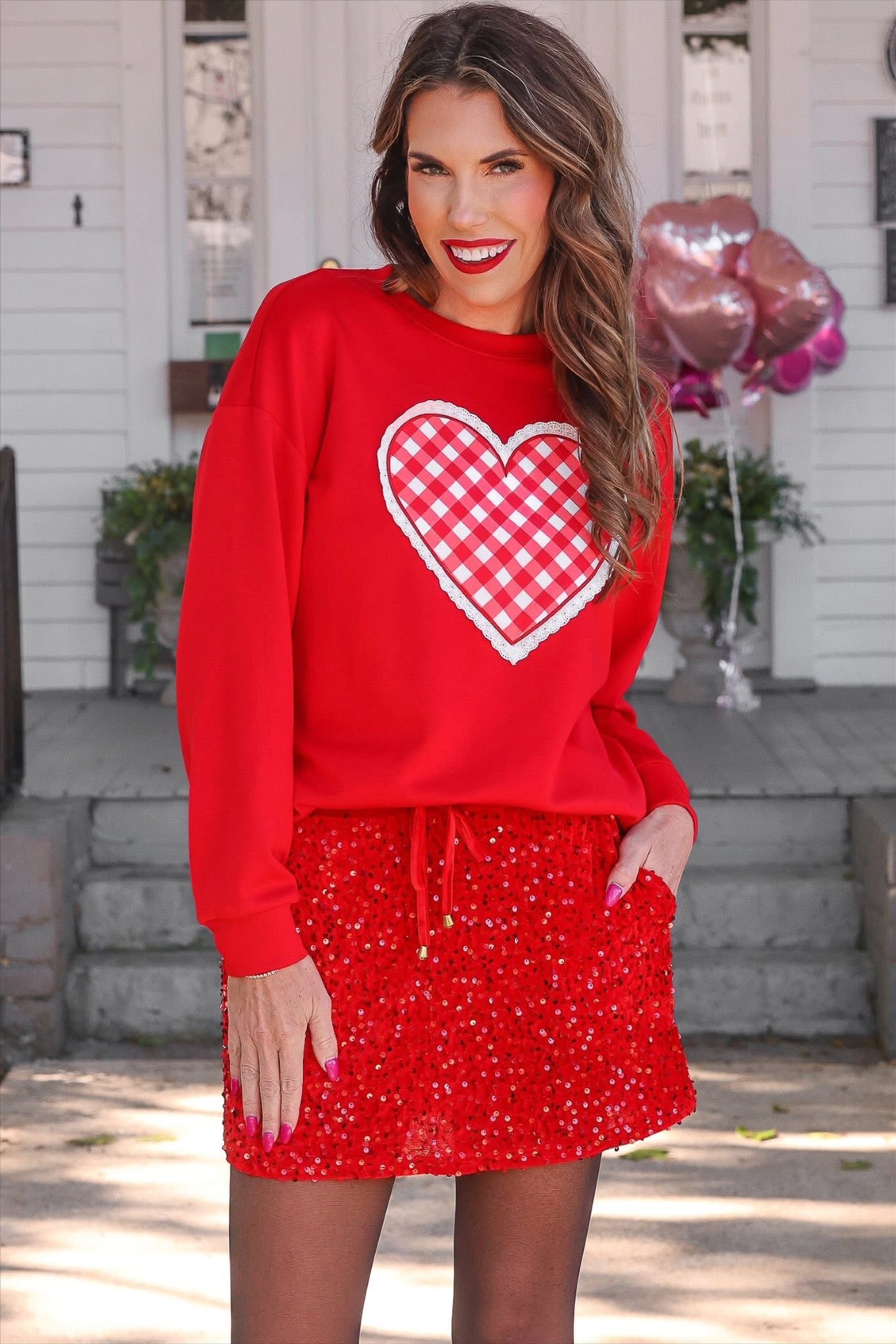 PREORDER: Gingham Heart Luxe Pullover by Jess Lea (ETA: Mid December) - BFF Here
