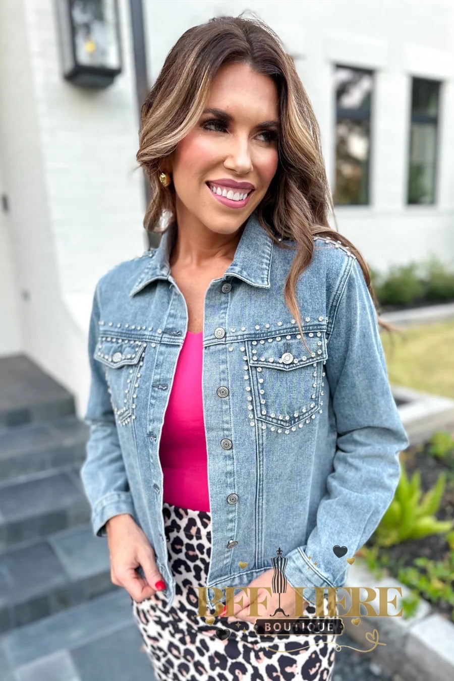 Stevie Rhinestone Denim Jacket by Jess Lea - BFF Here