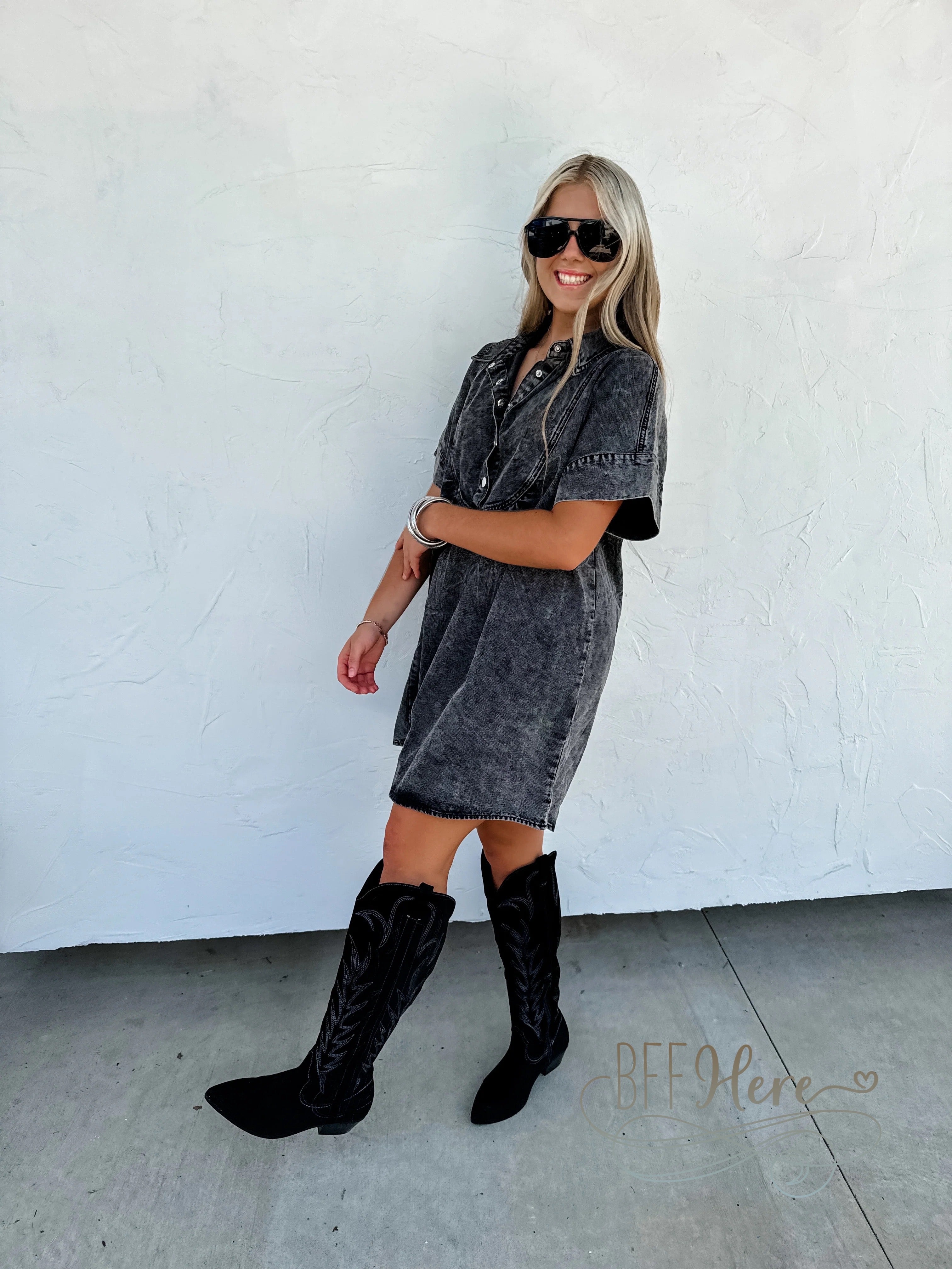 PREORDER: Last Dance Denim Dress by Blakeley (Ships Middle of October) - BFF Here