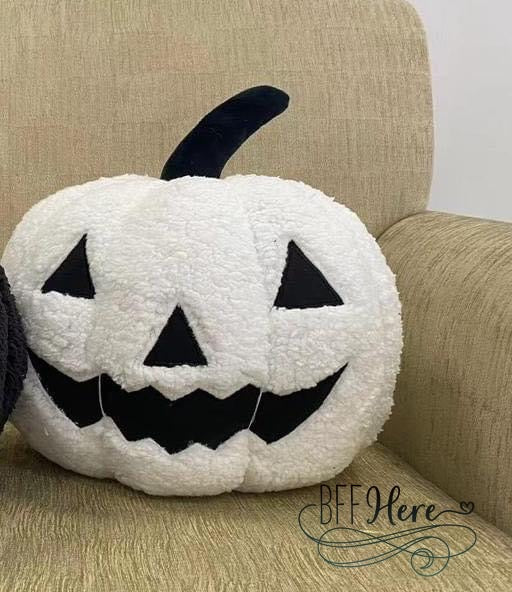 PREORDER: Spooktacular Jack-O'-Lantern Plush Pillow / White (Ships Middle of September) - BFF Here