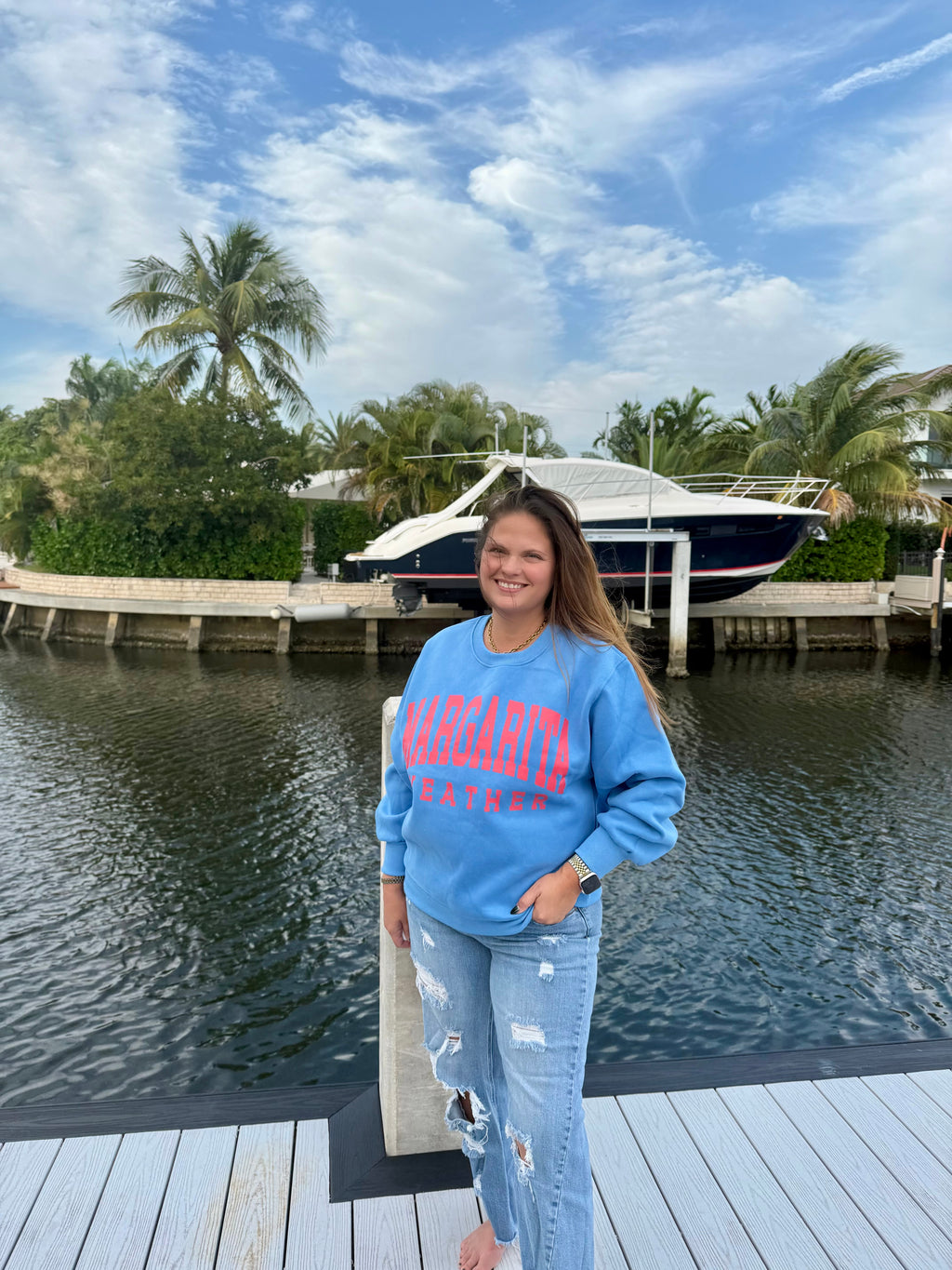 Blue Margarita Weather Sweatshirt by Panache - BFF Here