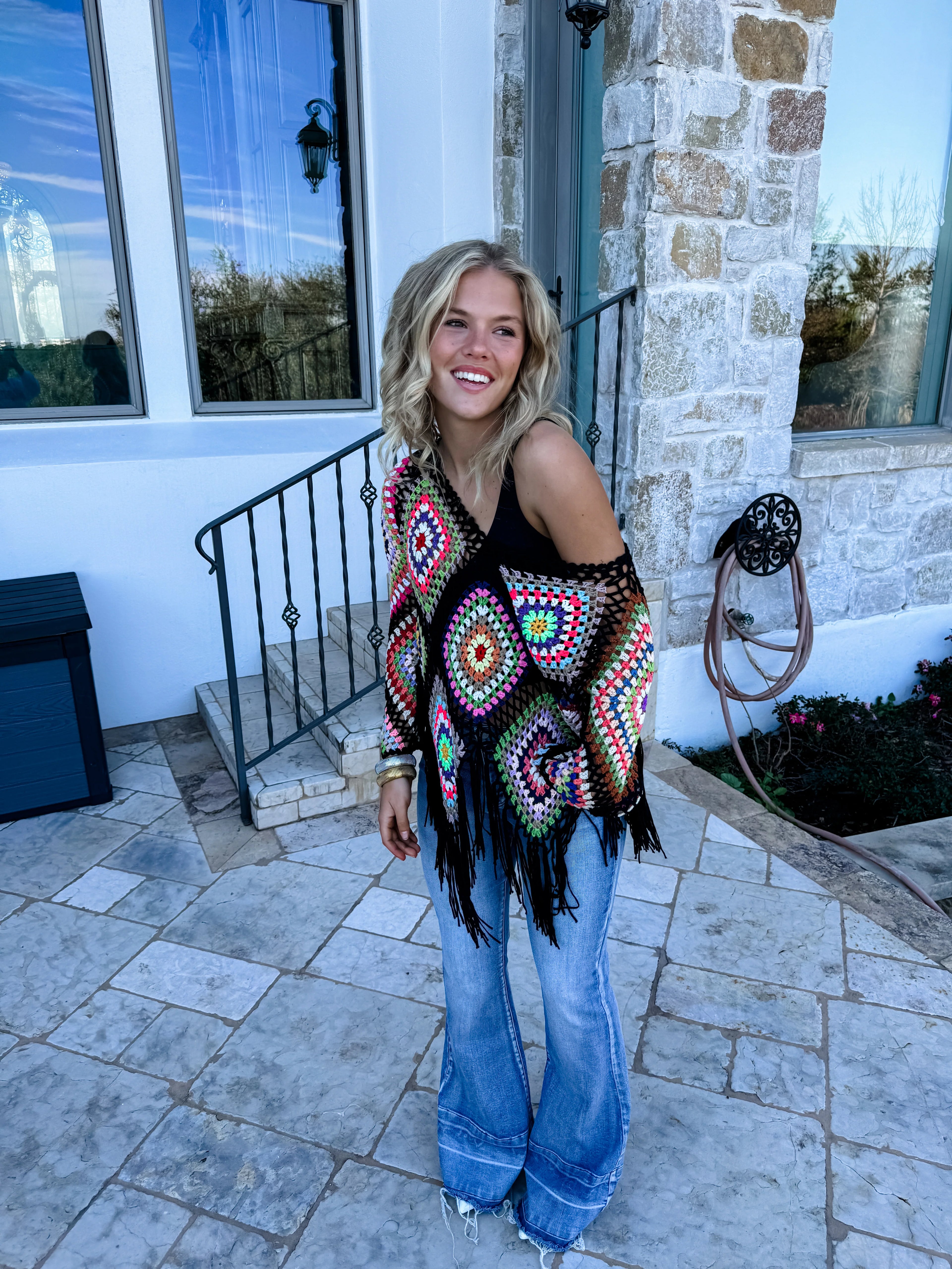 Boho Crochet Knit Top by Blakeley / Choice of Color - BFF Here
