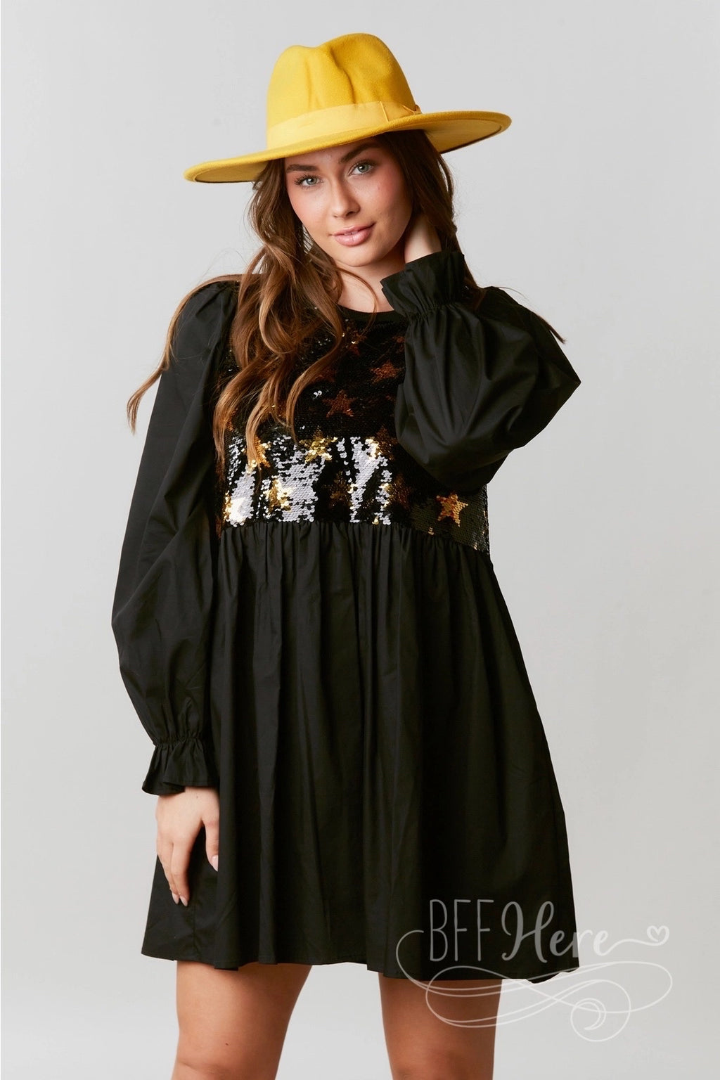 Stellar Elegance: Dazzling Star Sequin Cocktail Dress - BFF Here