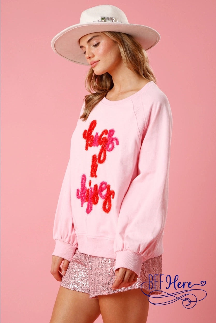 Cozy Embrace: Hugs & Kisses  Pullover - BFF Here